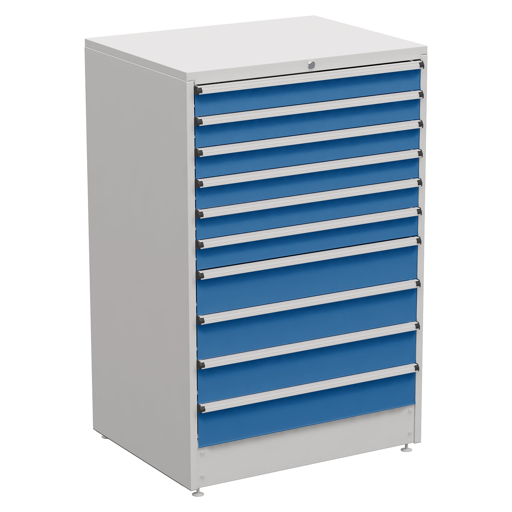 Drawer block 90/140-14, 910x715x1400 mm, 10 drawers, 100% extension, blue - Treston 61707014H