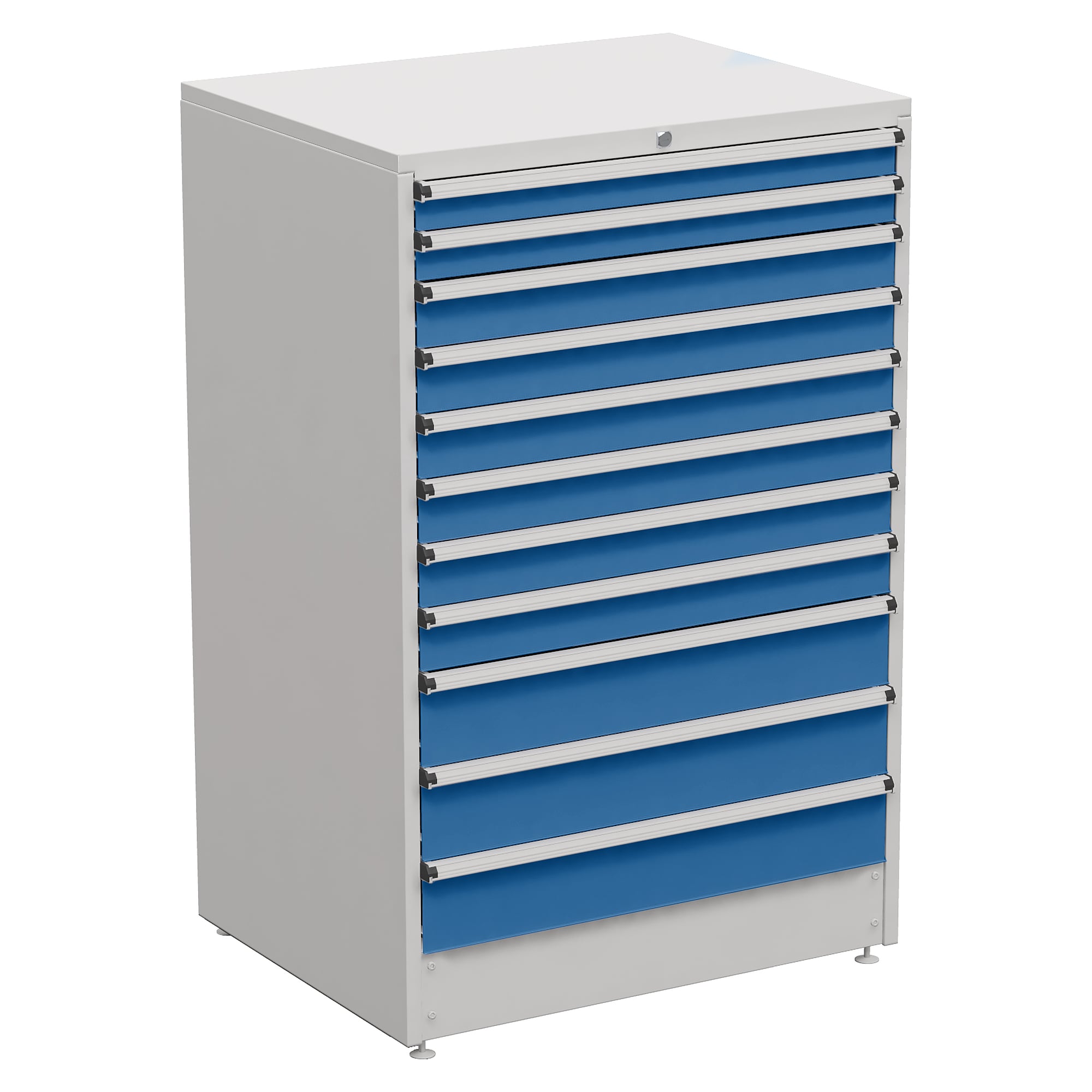 Bloc à tiroirs 90/140-2, 910x715x1400 mm, 11 tiroirs, bleu - Treston 61707002
