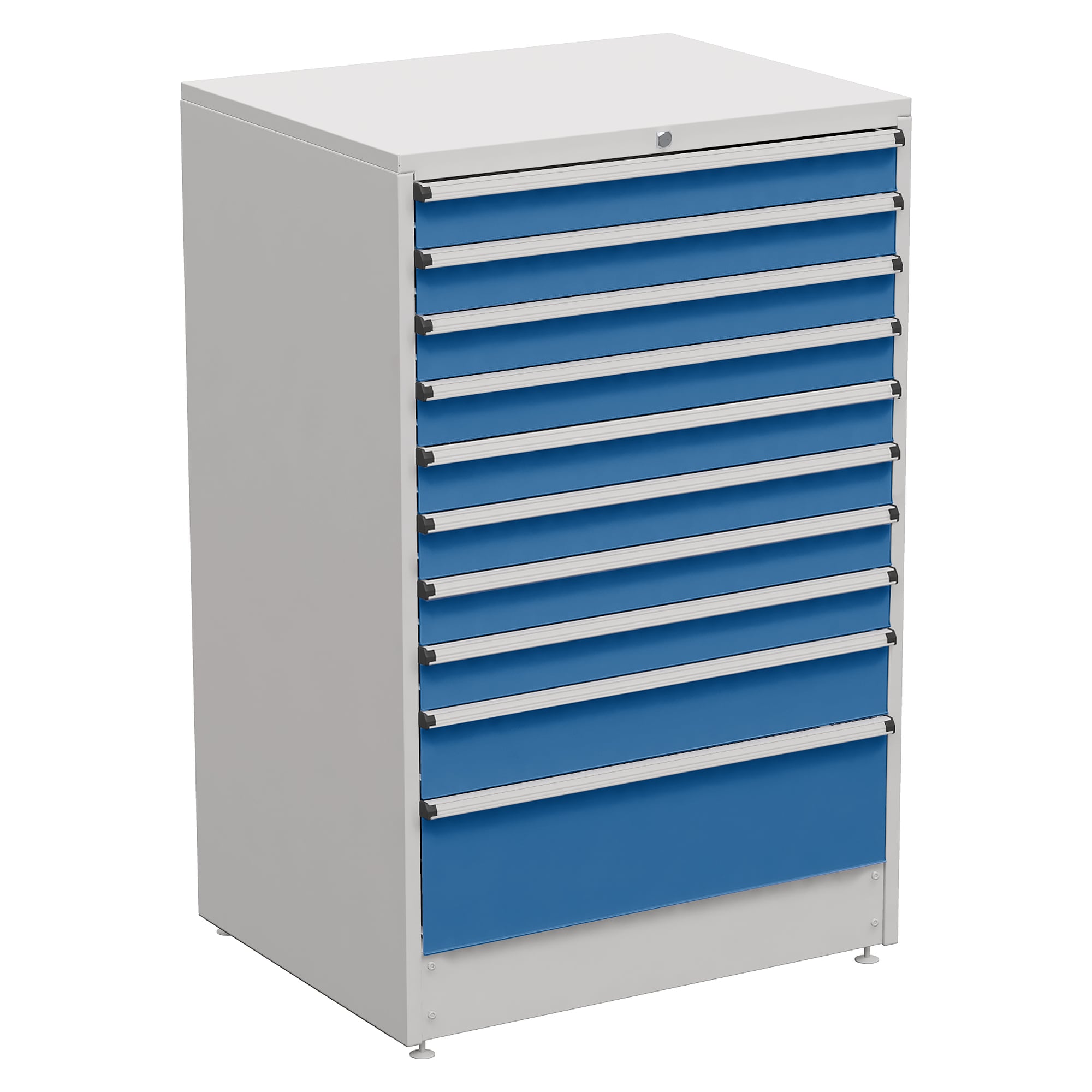 Drawer block 90/140-23, 910x715x1400 mm, 10 drawers, 100% extension, blue - Treston 61707023H