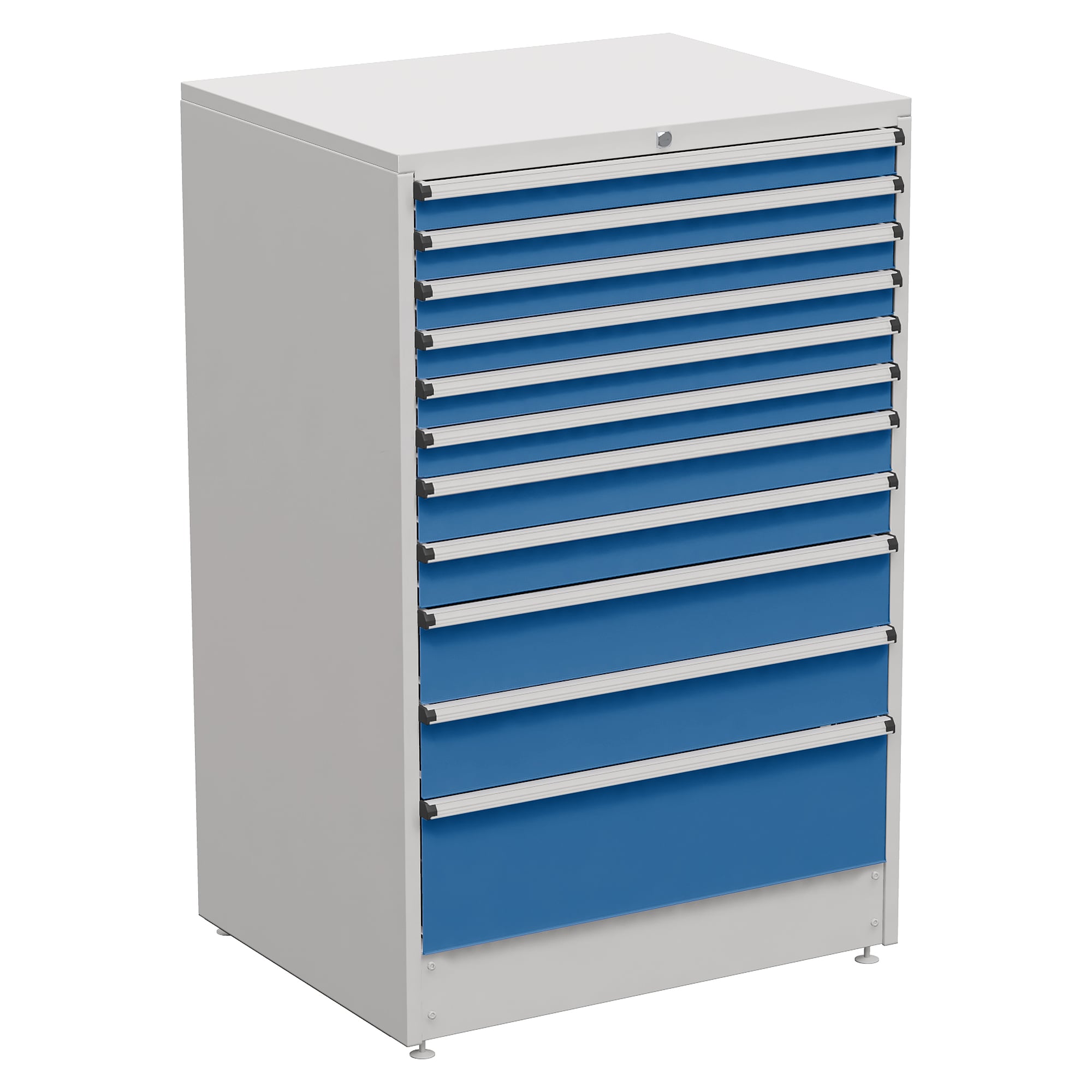 Bloc à tiroirs 90/140-36 à extension totale, 12 tiroirs, 910x715x1400 mm, bleu - Treston 61707036H