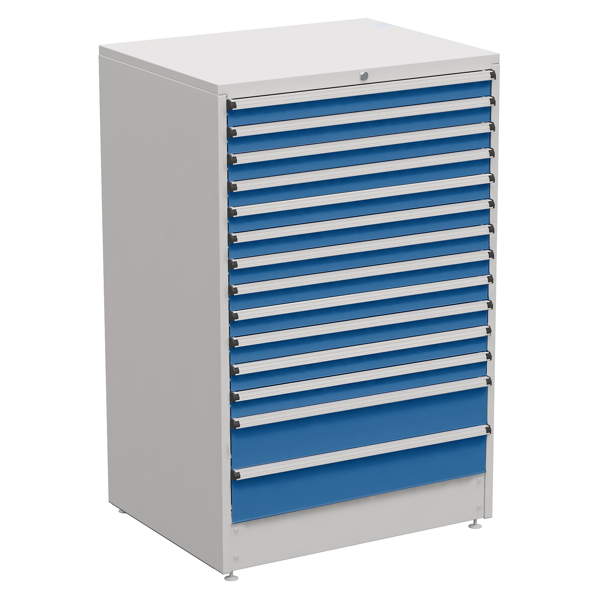 Bloc tiroirs 90/140-39 avec 12 tiroirs, 910x715x1400 mm, bleu - Treston 61707039