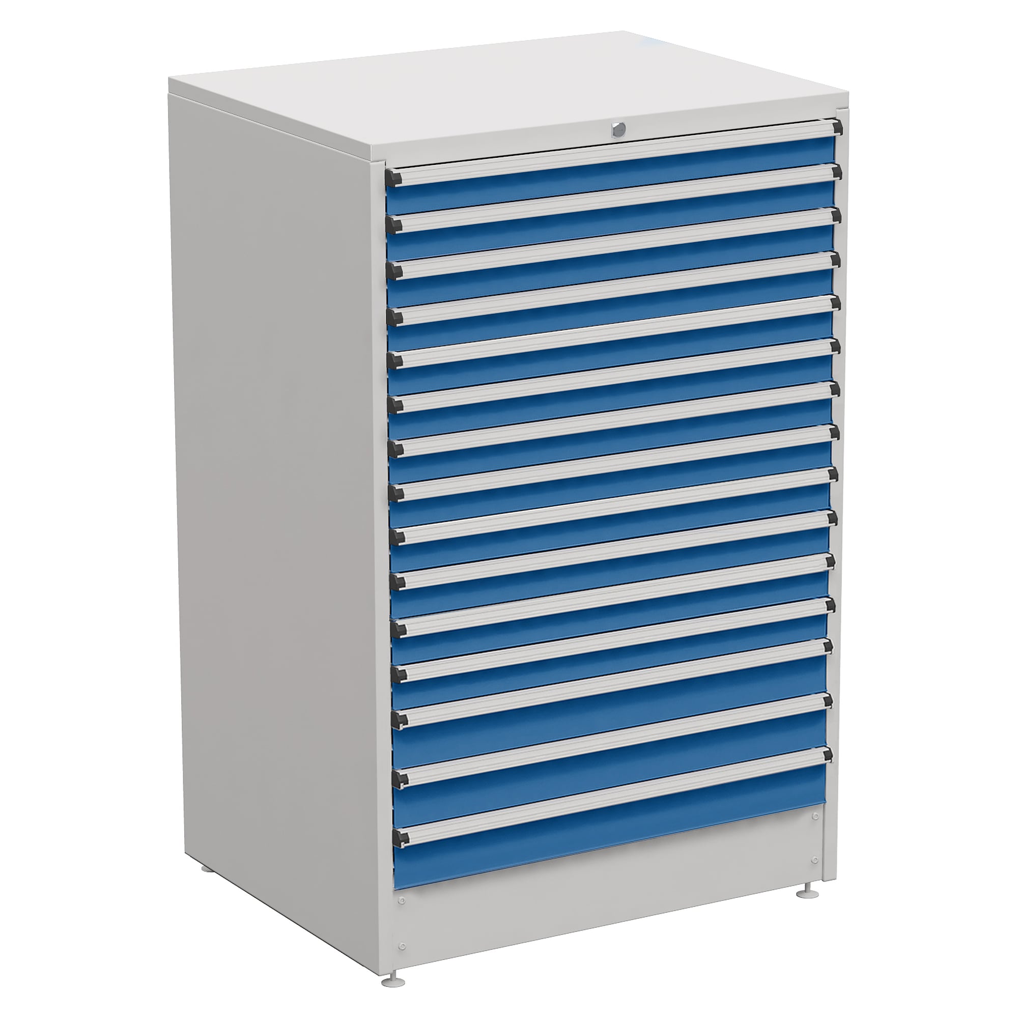 Bloc tiroirs 90/140-40 avec 15 tiroirs, 910x715x1400 mm, bleu - Treston 61707040