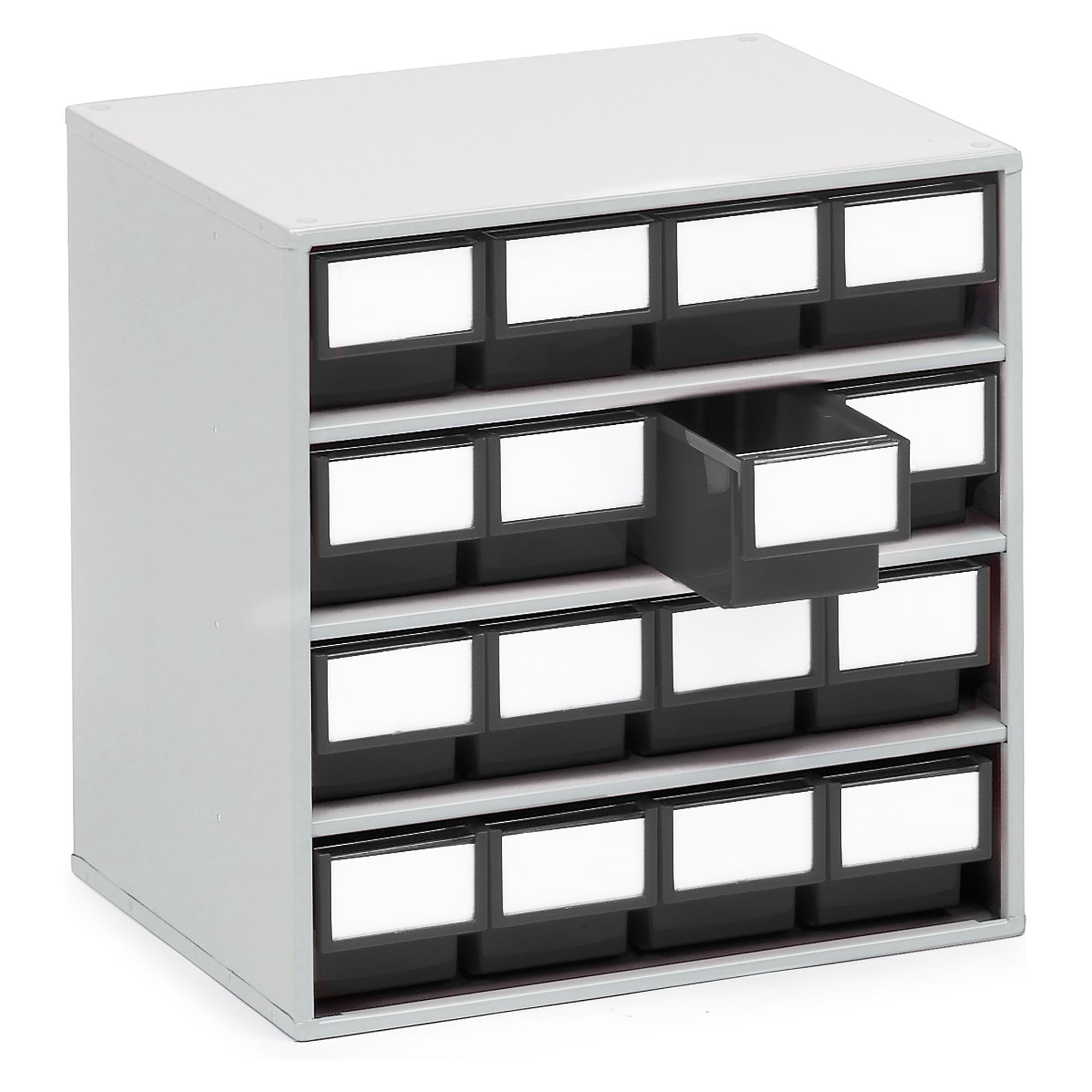 Bloc à tiroirs ESD 400x300x395 mm, 16 tiroirs, noir - Treston 1630 ESD