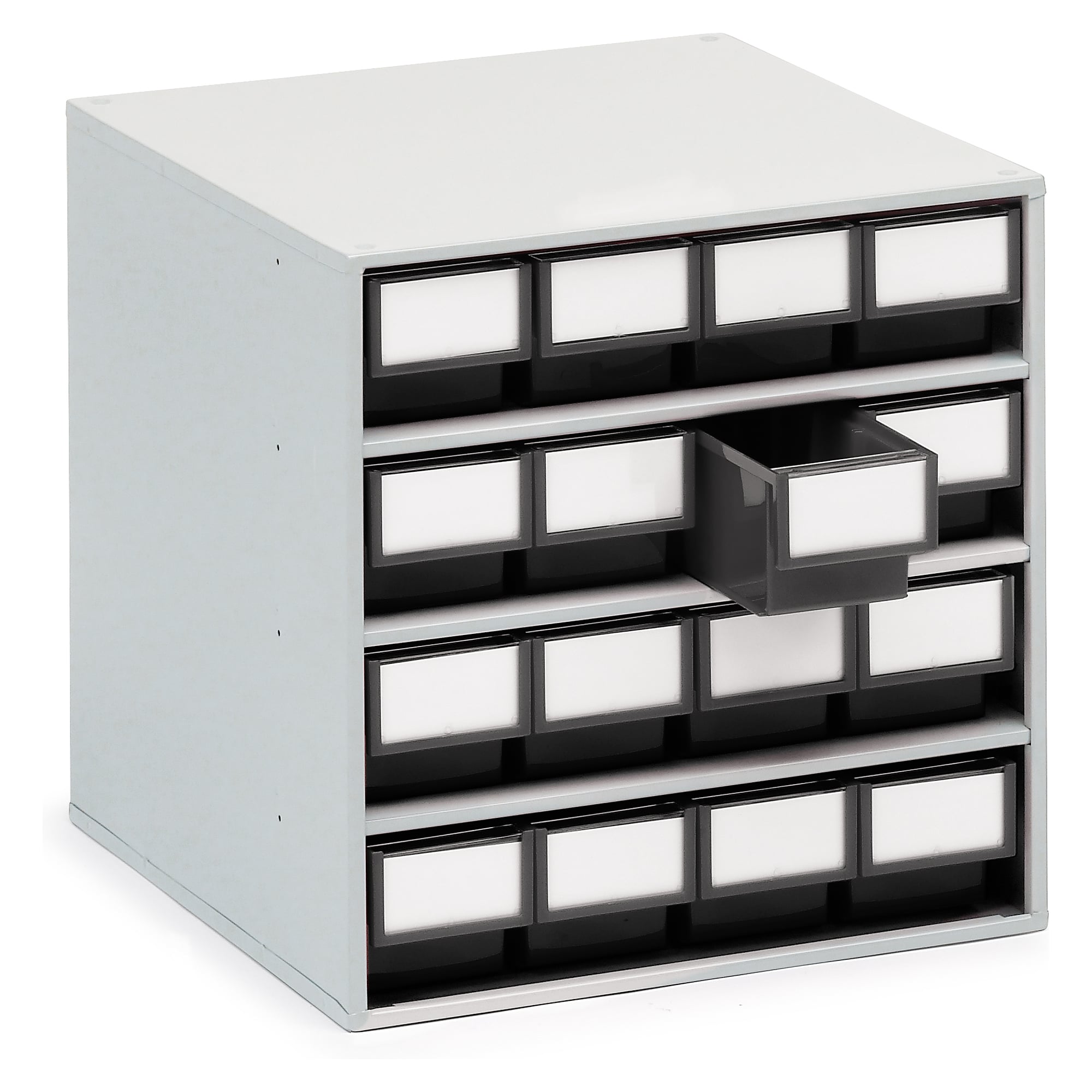 Bloc à tiroirs ESD 400x400x395 mm, 16 tiroirs, noir - Treston 1640 ESD