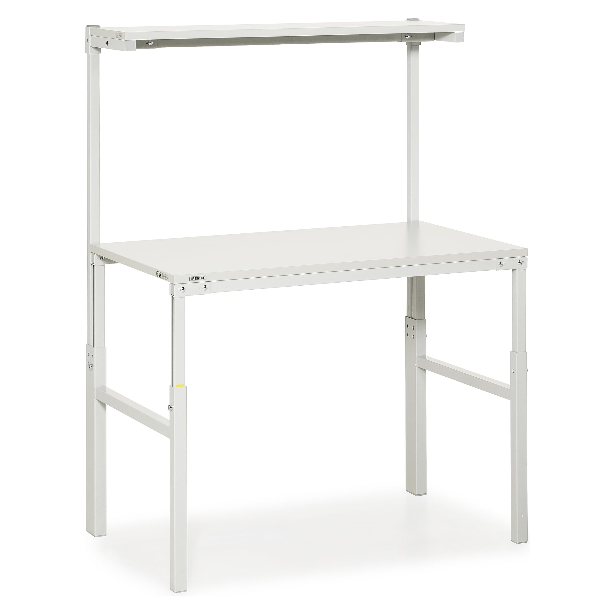 TPH-Arbeitstisch ESD mit Etagenbord, höhenverstellbar 650-900 mm, BxT 1200x700 mm - Treston TPH712 ESD