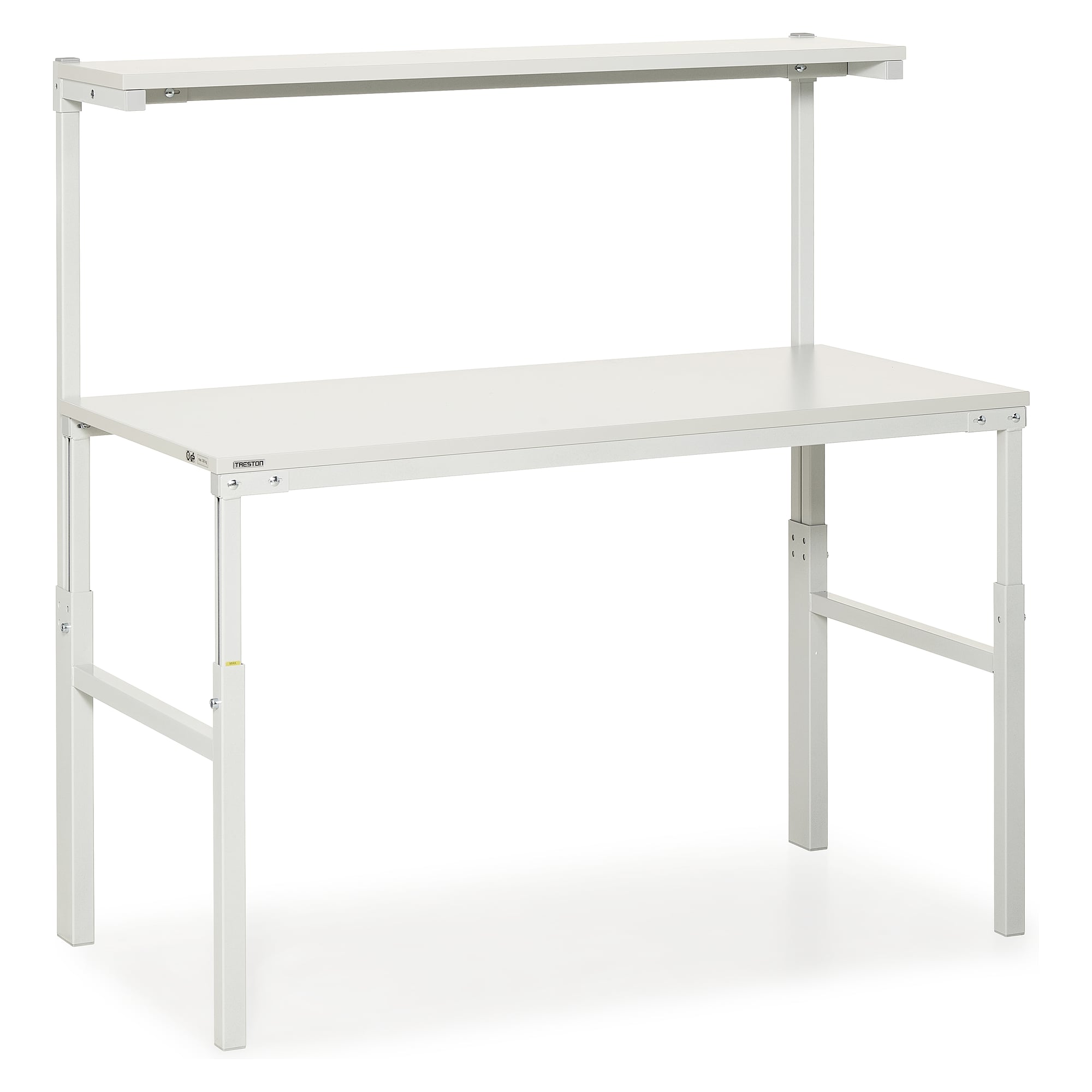 ESD-Arbeitstisch TPH mit Etagenbord, manuell höhenverstellbar 650-900 mm, 1500x900 mm - Treston TPH915 ESD
