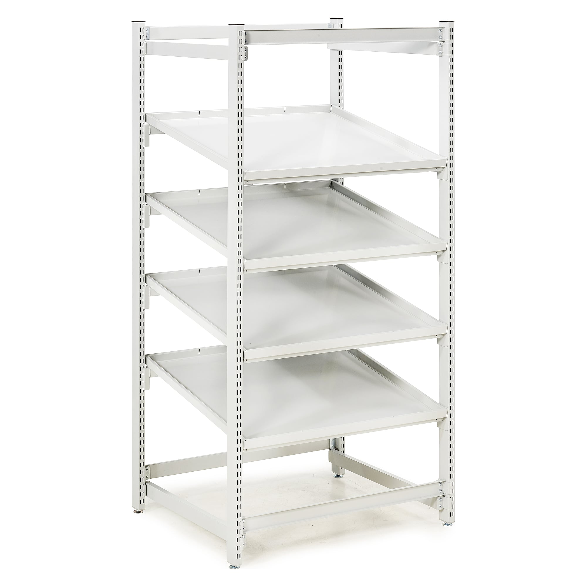FiFo flow rack M900 with 4 steel shelves, 933x805x1860 mm - Treston TFR900SS-49