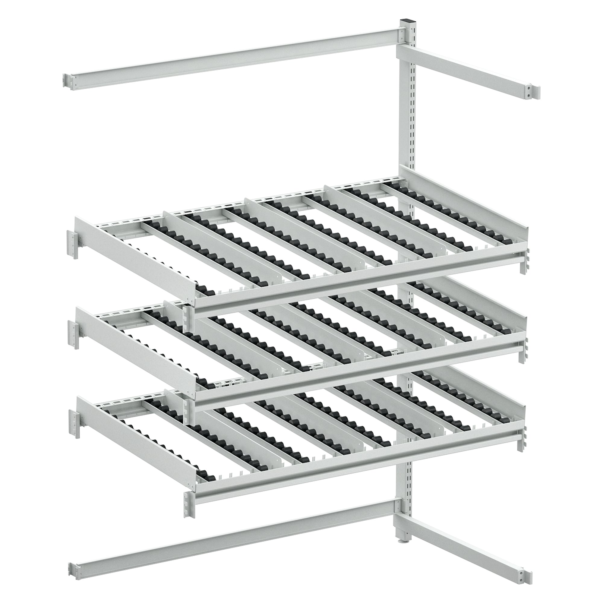 FiFo flow rack M1350 ESD, side-rear extension, 1385x805x1860 mm - Treston TFR1350SRE-49