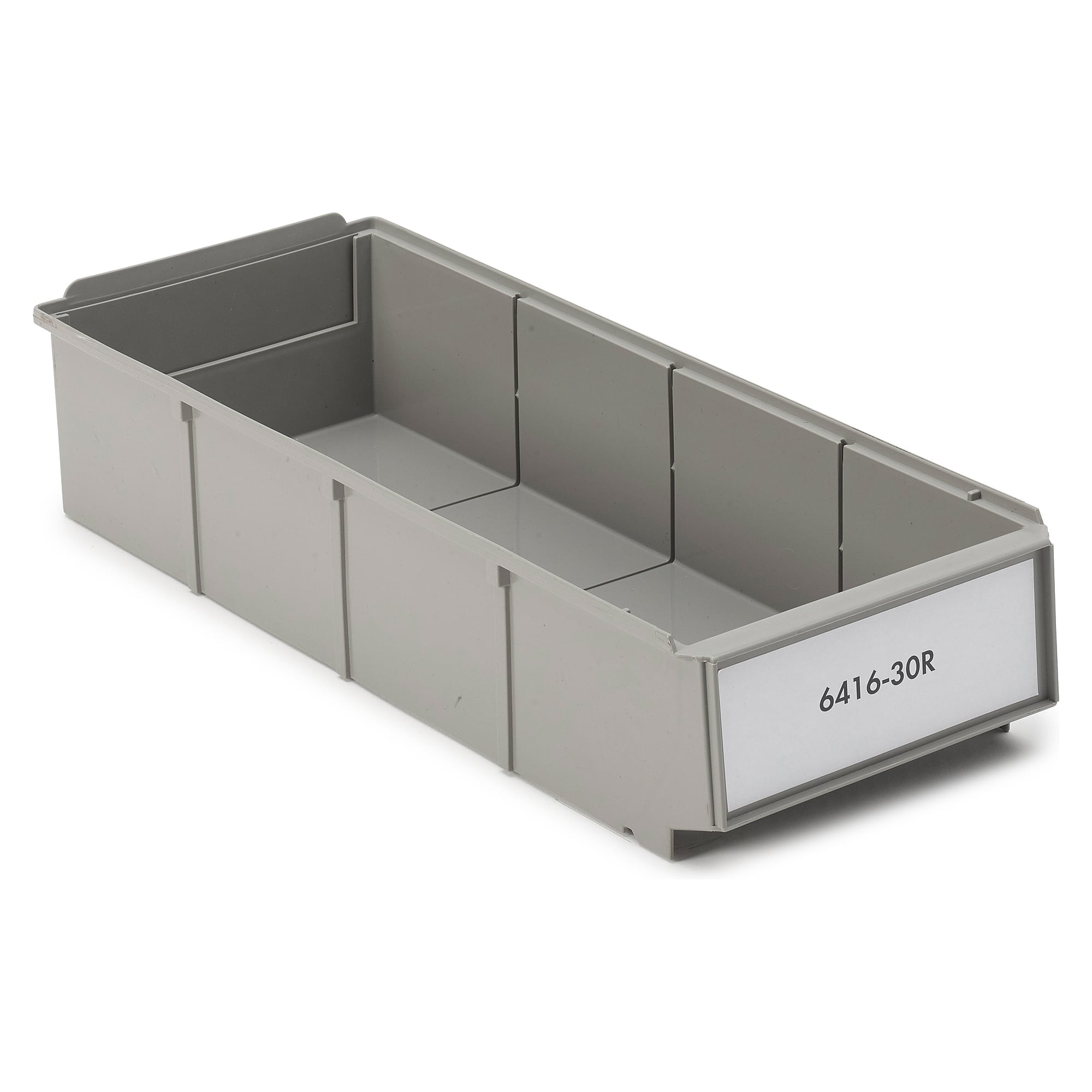 ReBOX-Schublade 160x400x85 mm grau, 4 l, recyceltes PP, stapelbar - Treston 6416-30R