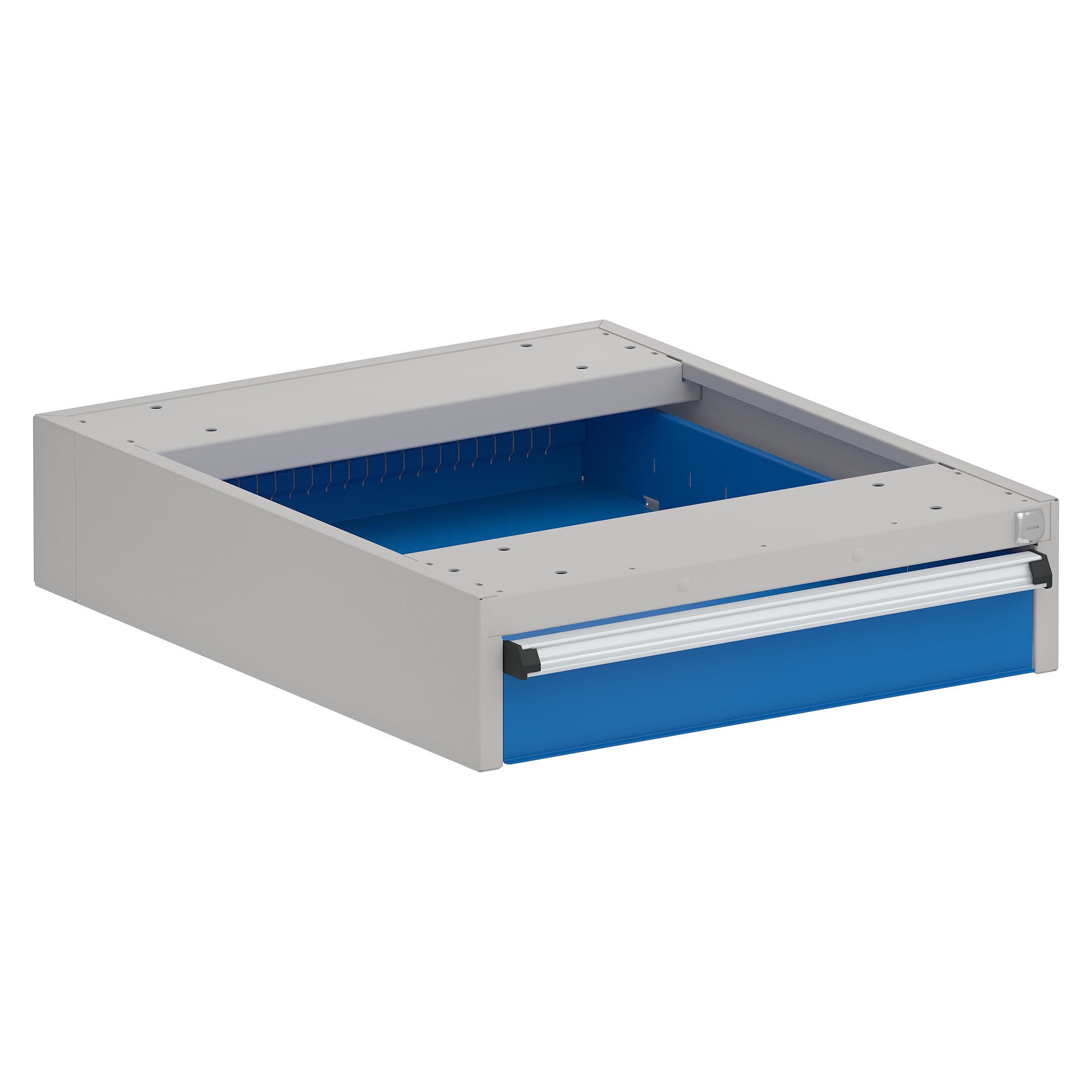 Under-table drawer unit 53/14, 1x100 mm, 530x640x140 mm, grey/blue, 60 kg - Treston 5314001-07