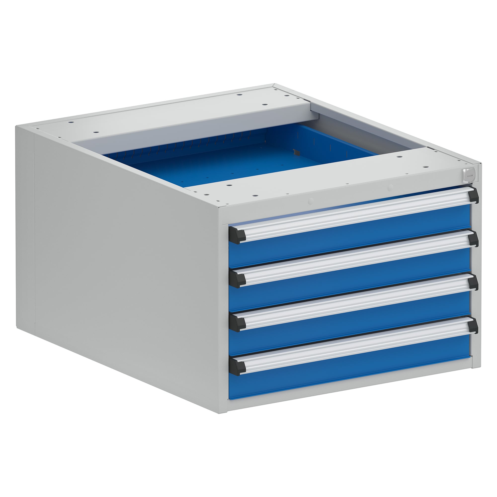 Under-table drawer unit 53/36-1, 4x75 mm, 530x640x360 mm, grey/blue, 60 kg - Treston 5336001-07