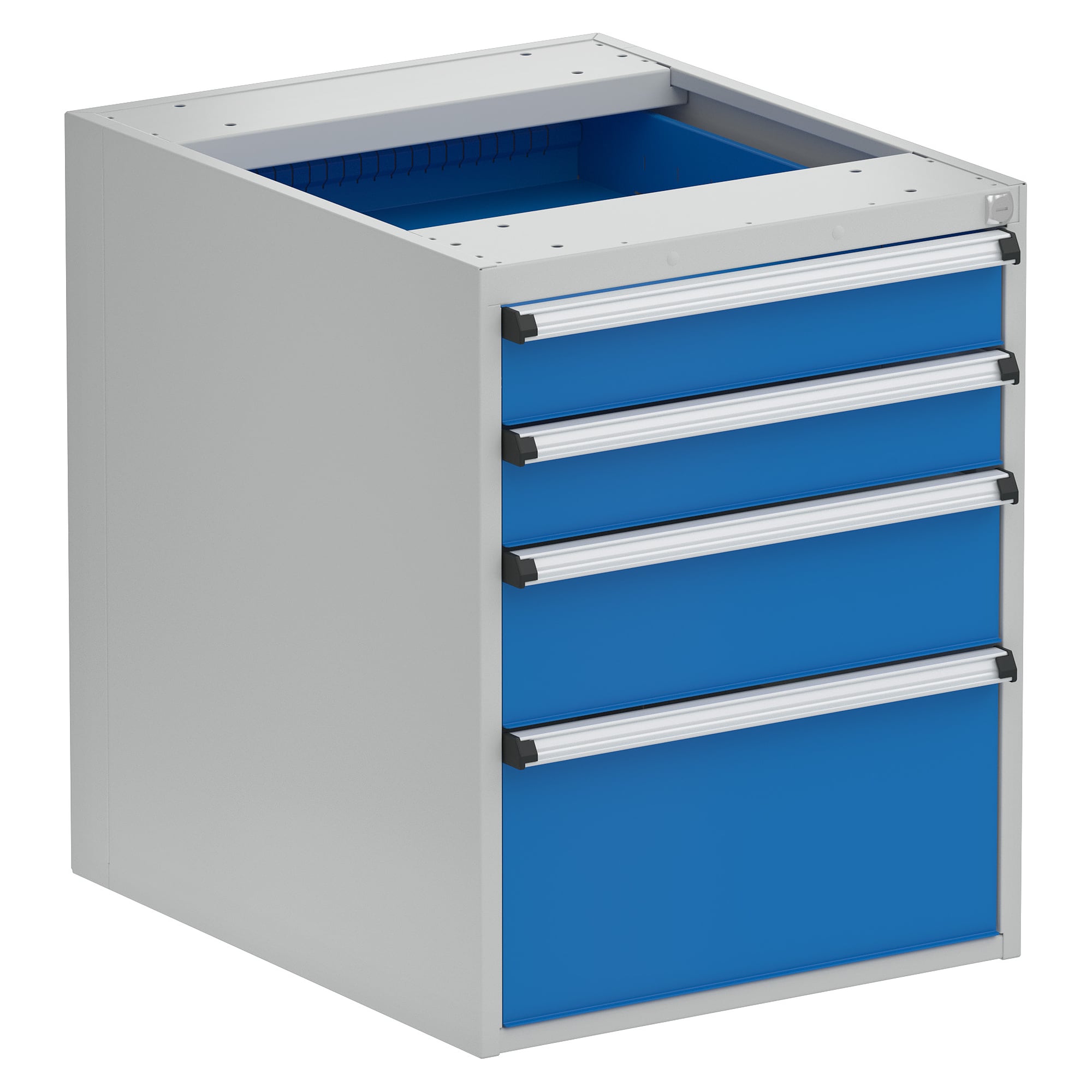 Under-bench drawer unit 53/66-10, 4 drawers (2x100 / 1x150 / 1x250 mm) - Treston 5366110-07