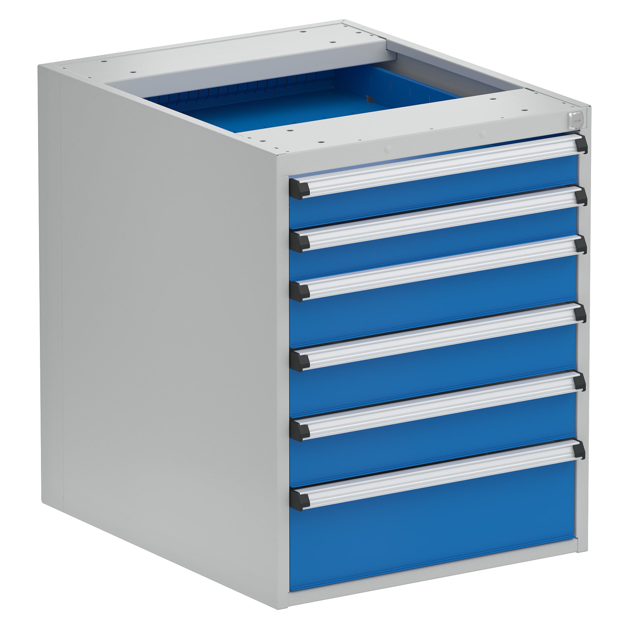 Unterbau-Schubladenblock 53/66-2, 6 Schubladen 75/100/150 mm, 530 x 640 mm - Treston 5366102-07