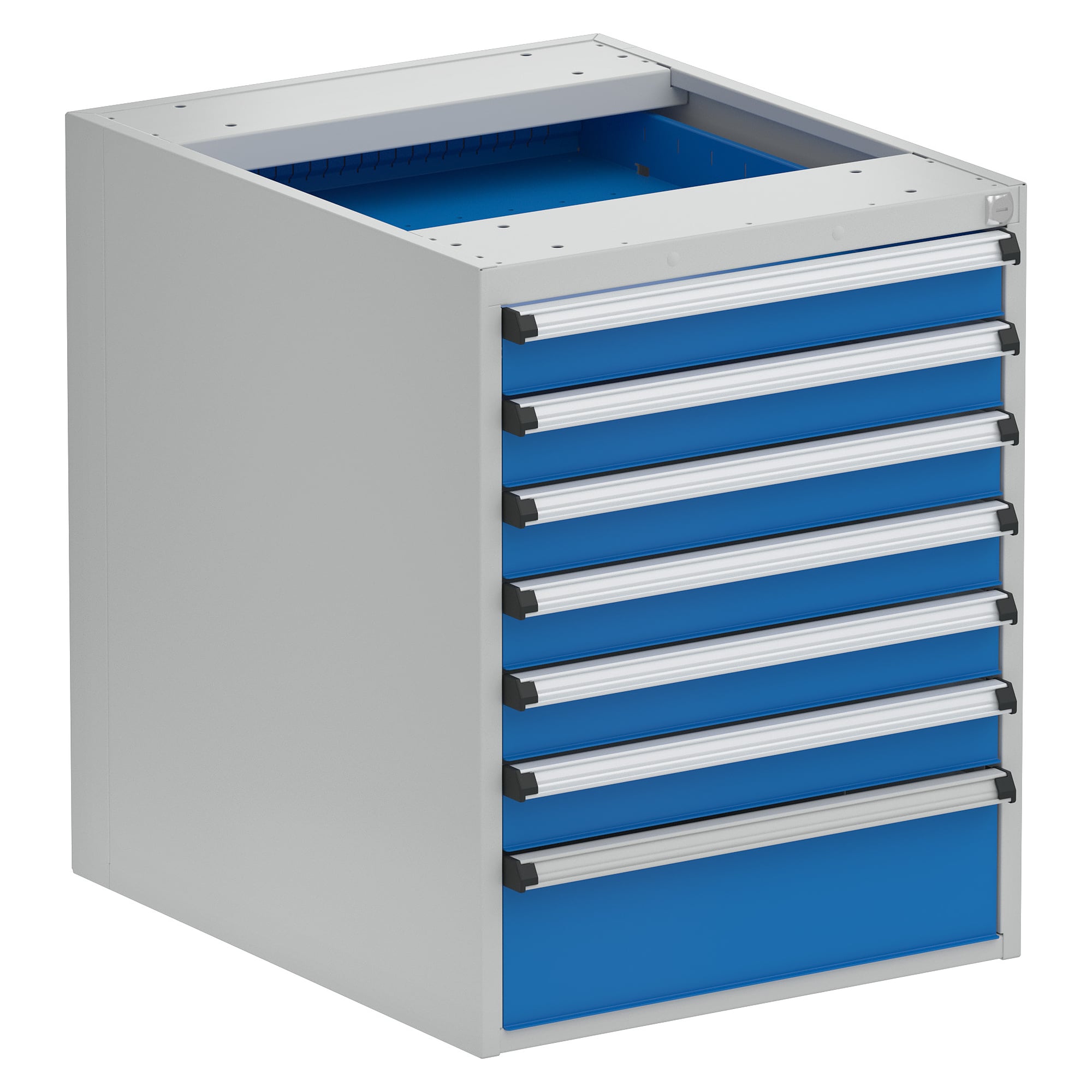 Unterbau-Schubladenblock 53/66-6, 7 Schubladen 75/150 mm, 530 x 640 mm - Treston 5366106-07