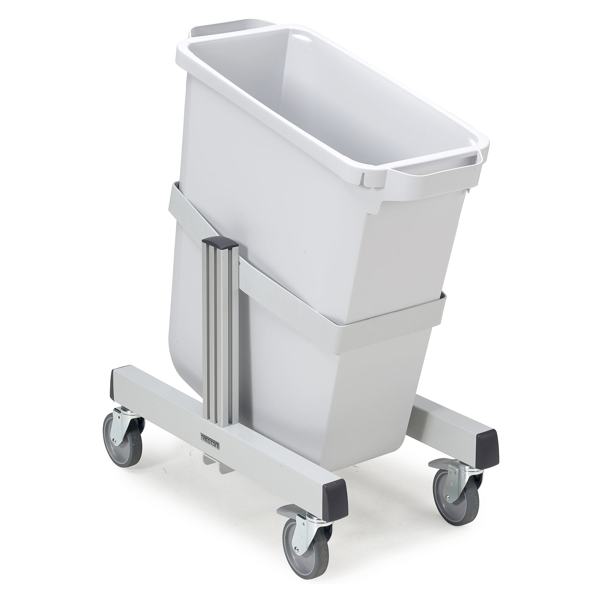 Recycling trolley with 1 wastebin, 4 castors, 350x625x765 mm - Treston PRMT1