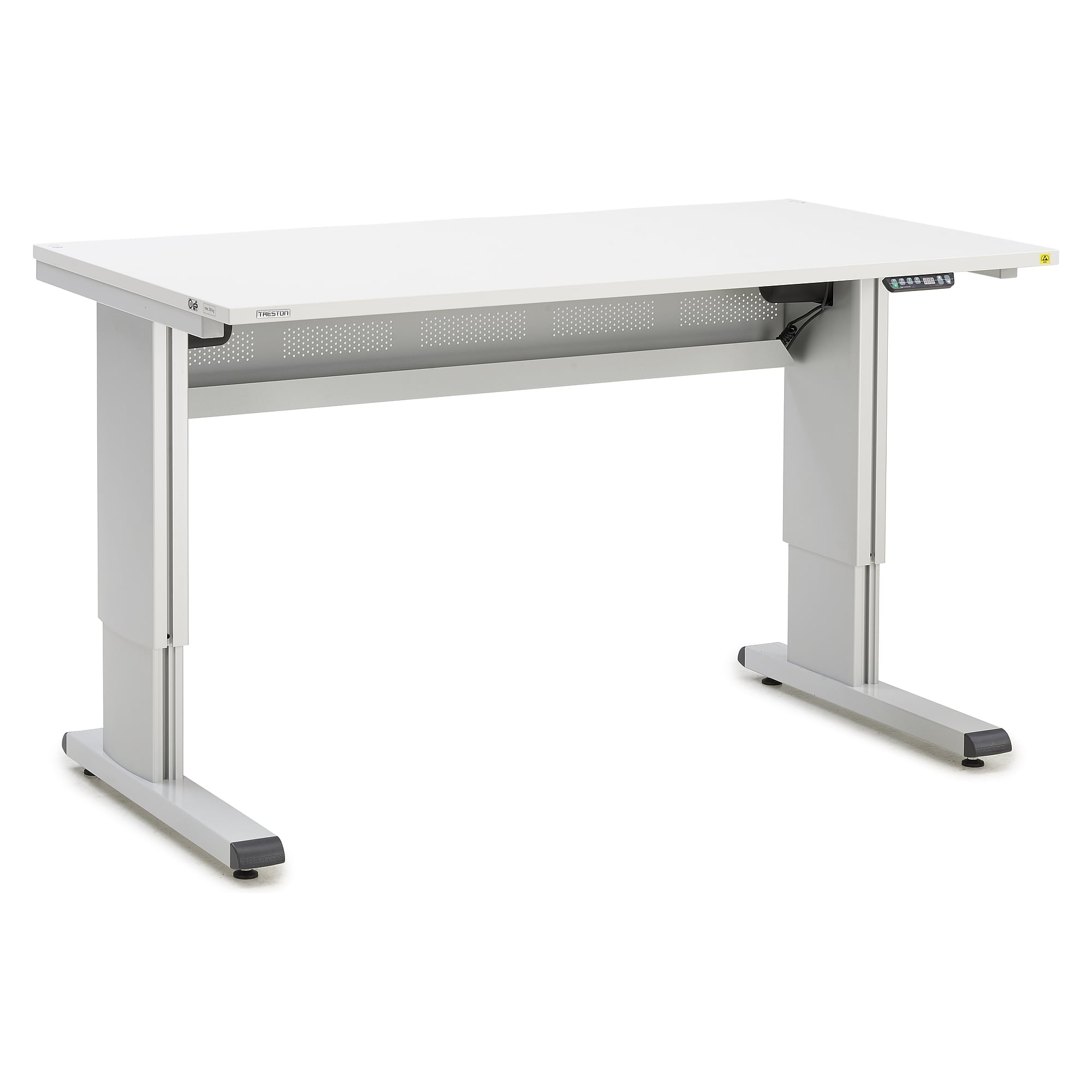 Établi ESD à réglage électrique avec goulotte à câbles, 1500x800 mm - Treston WB815 EL ESD