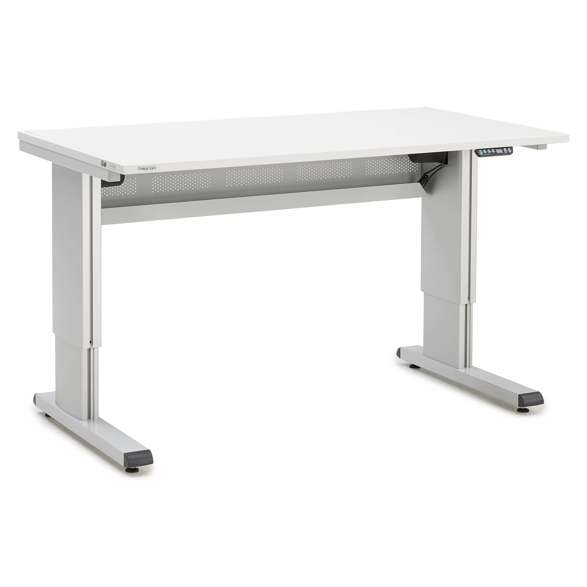 Elektrisch höhenverstellbarer Arbeitstisch mit Kabelwanne, 1500x800 mm - Treston WB815 EL
