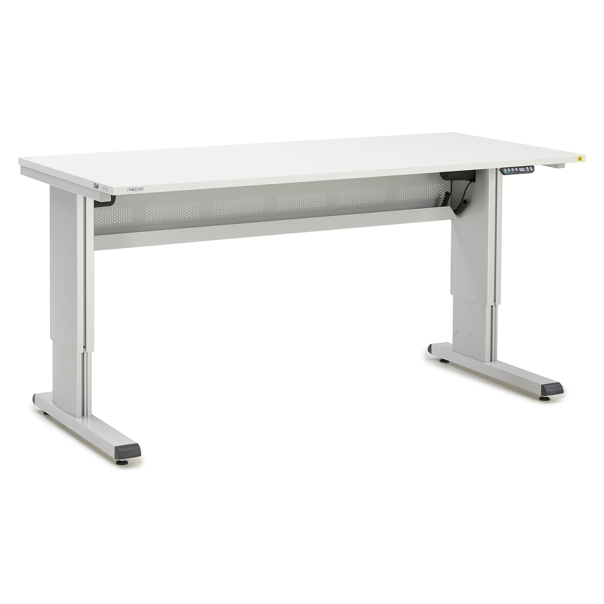 WB workbench ESD with cable tray, 1800x800 mm, electrically height-adjustable - Treston WB818 EL ESD