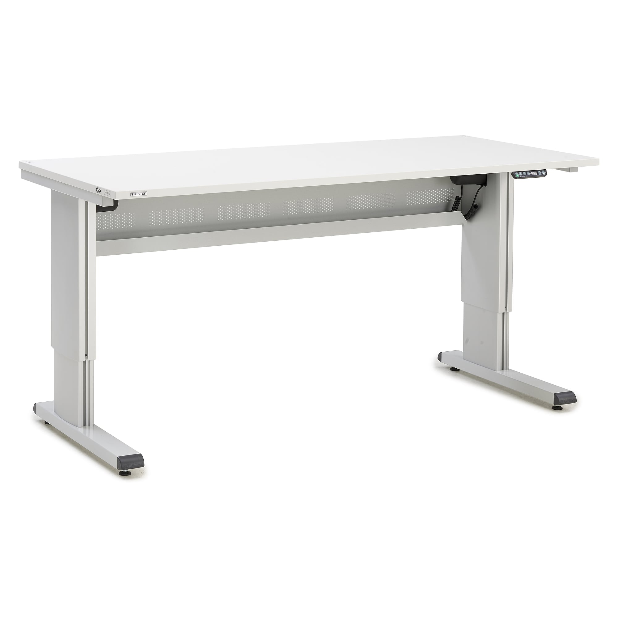 WB workbench with cable tray, 1800x800 mm, electrically height-adjustable - Treston WB818 EL