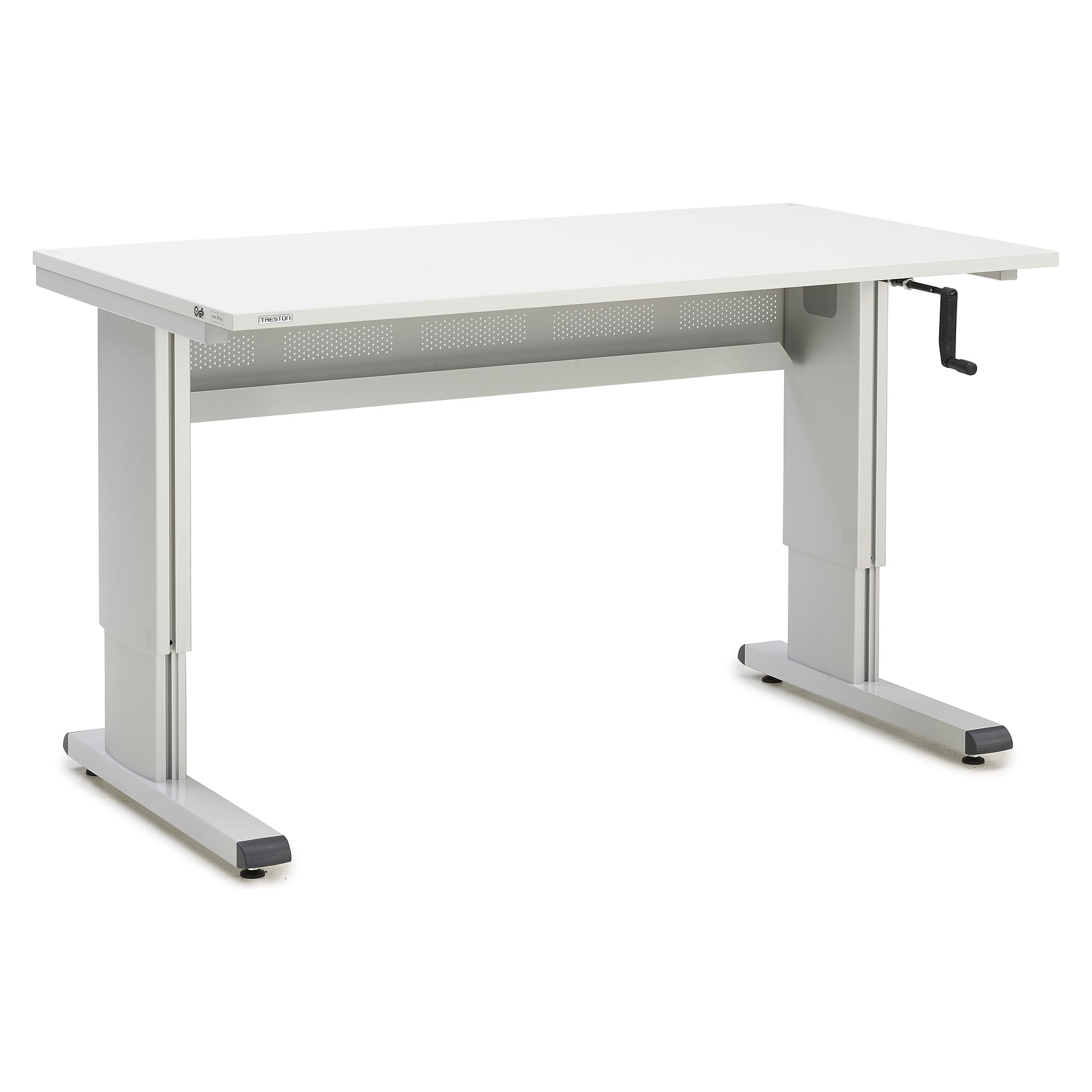 Workbench with crank height adjustment and cable tray, 1500x800 mm - Treston WB815 C
