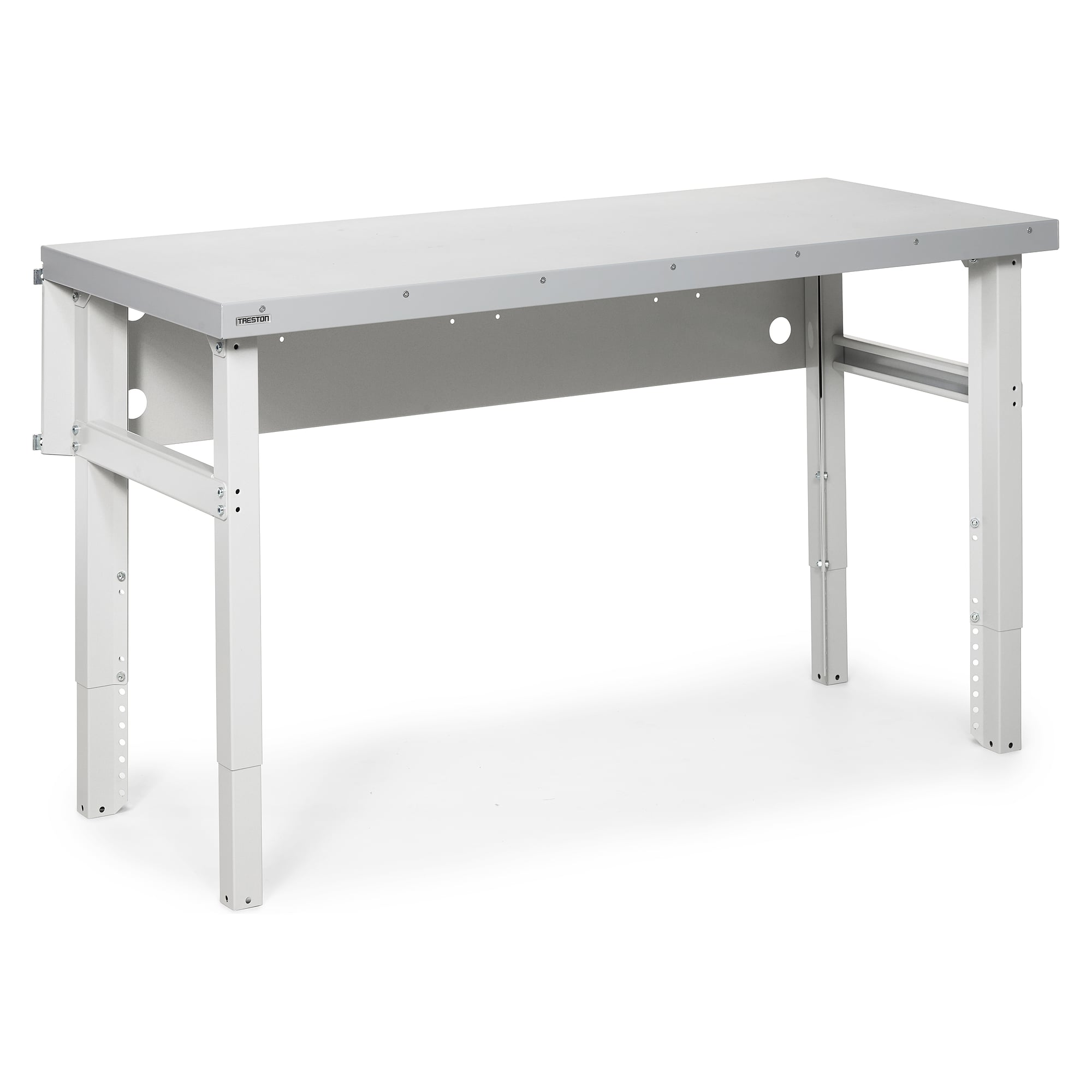 Werkstatt-Werkbank mit Stahlauflage, 1500x630 mm, höhenverstellbar 680-980 mm - Treston HWB15063S