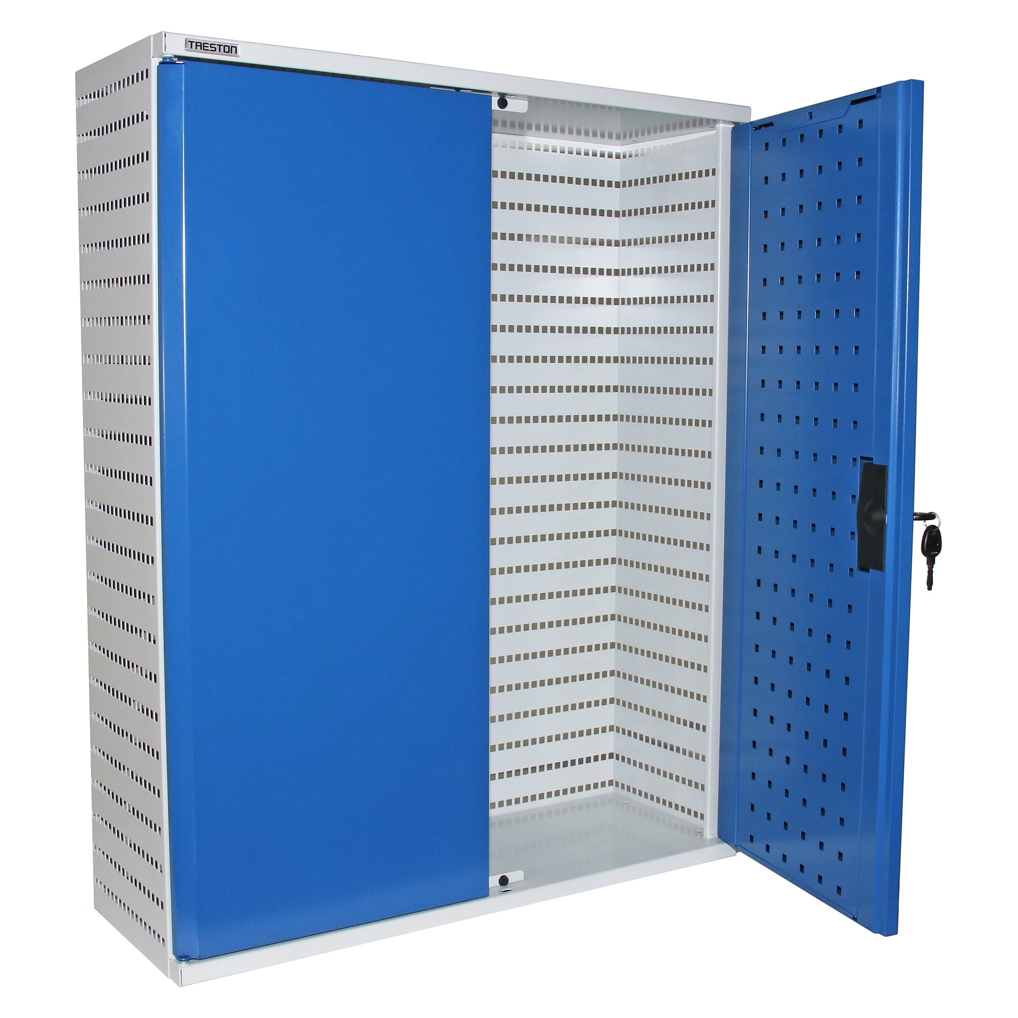 Perforated tool cabinet M750, blue, 720x255x900 mm - Treston 852629-07