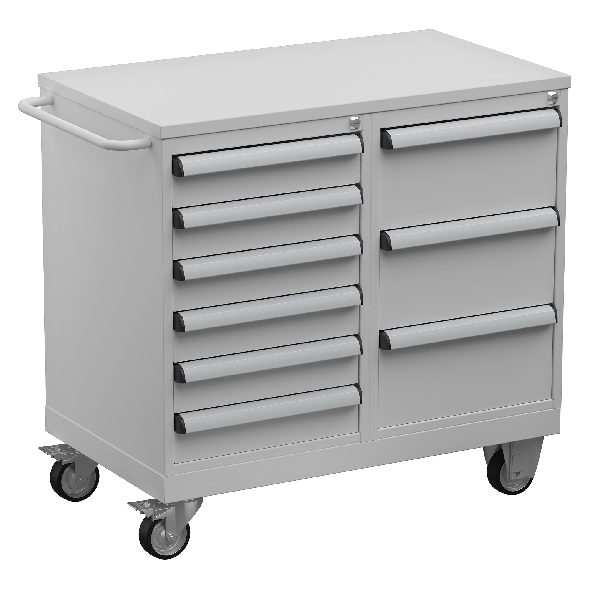 ESD Tool Trolley 4 with Steel Top, 9 Drawers, 910x525 mm - Treston TWIN45-204-49
