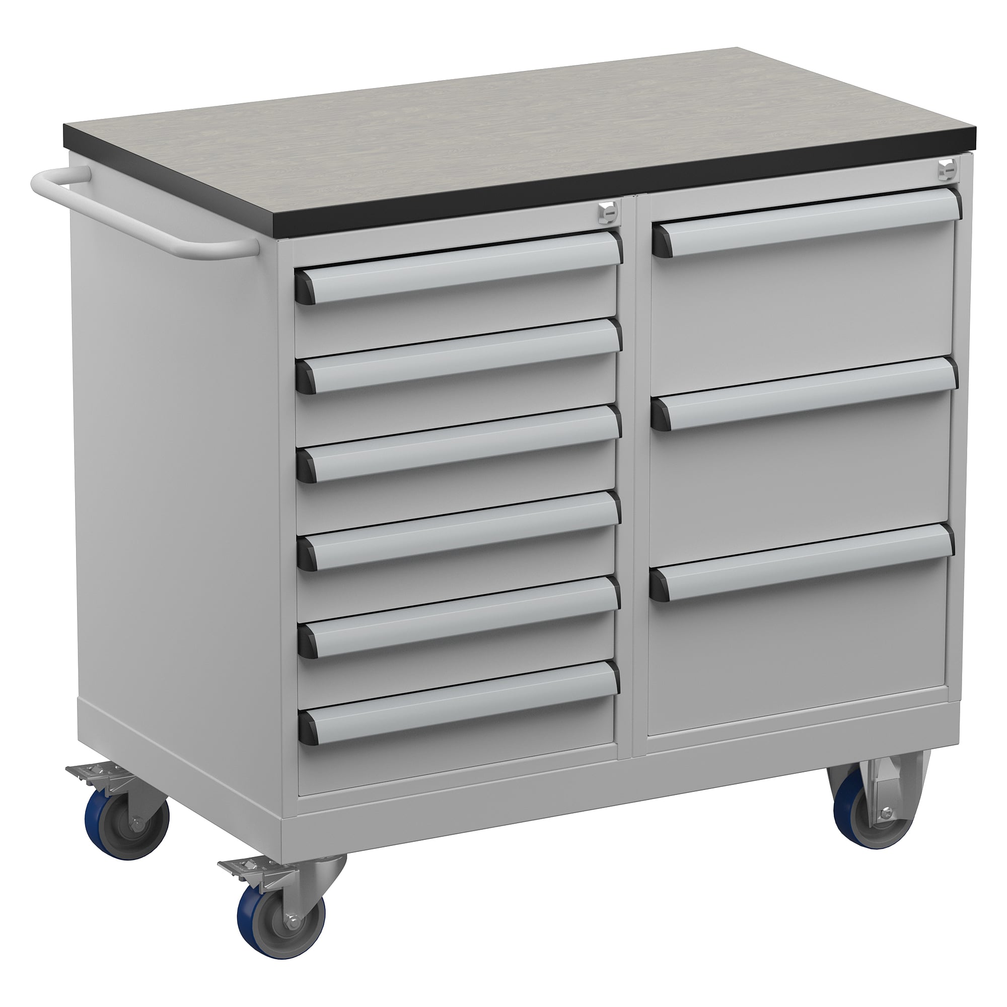 Servante d'atelier 4 plateau vinyle, 9 tiroirs, 910x525 mm - Treston TWIN45-104-41