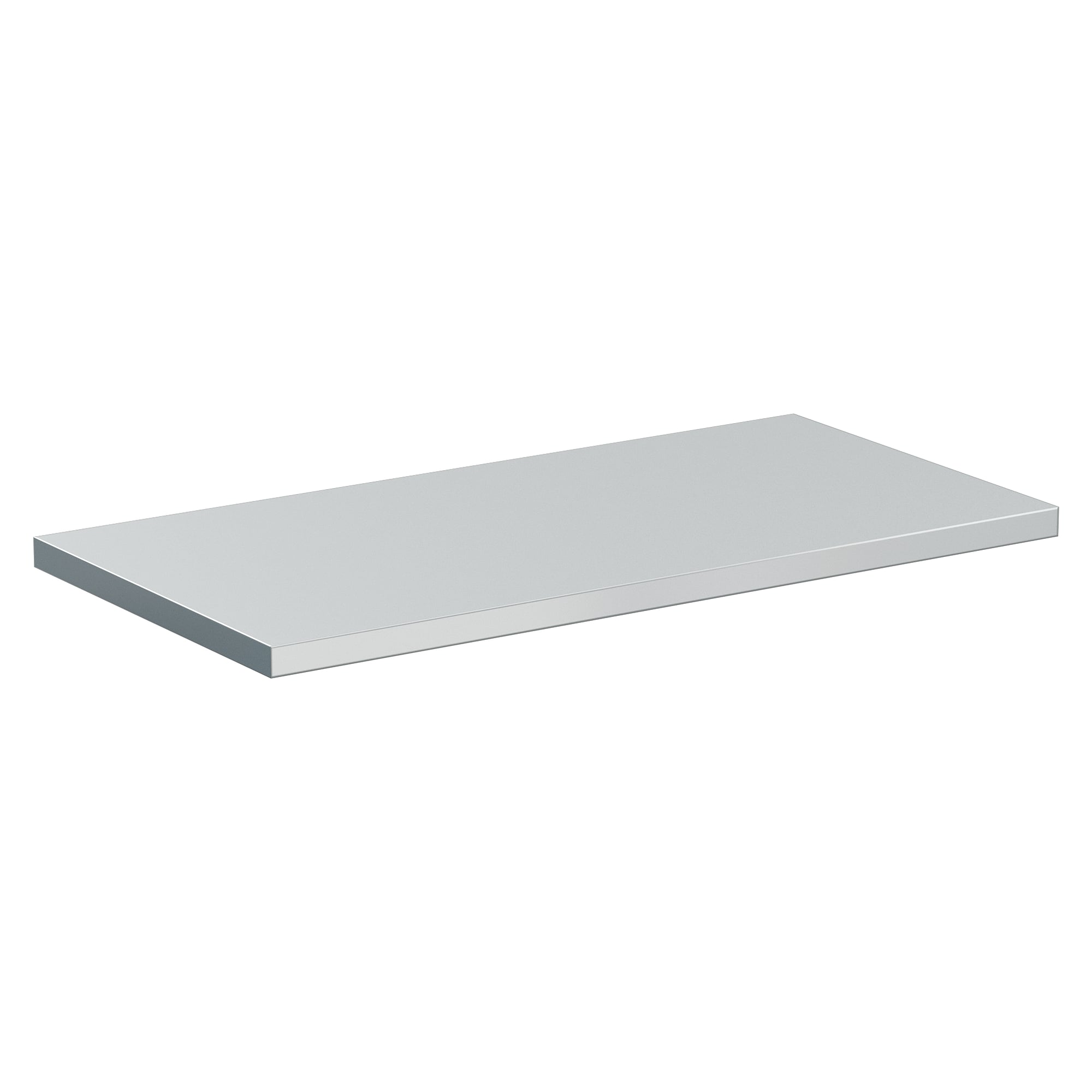 Plateau d'établi atelier avec surface acier 1,5 mm, chants plastique, gris, 1500x750x50 mm - Treston 836721-74