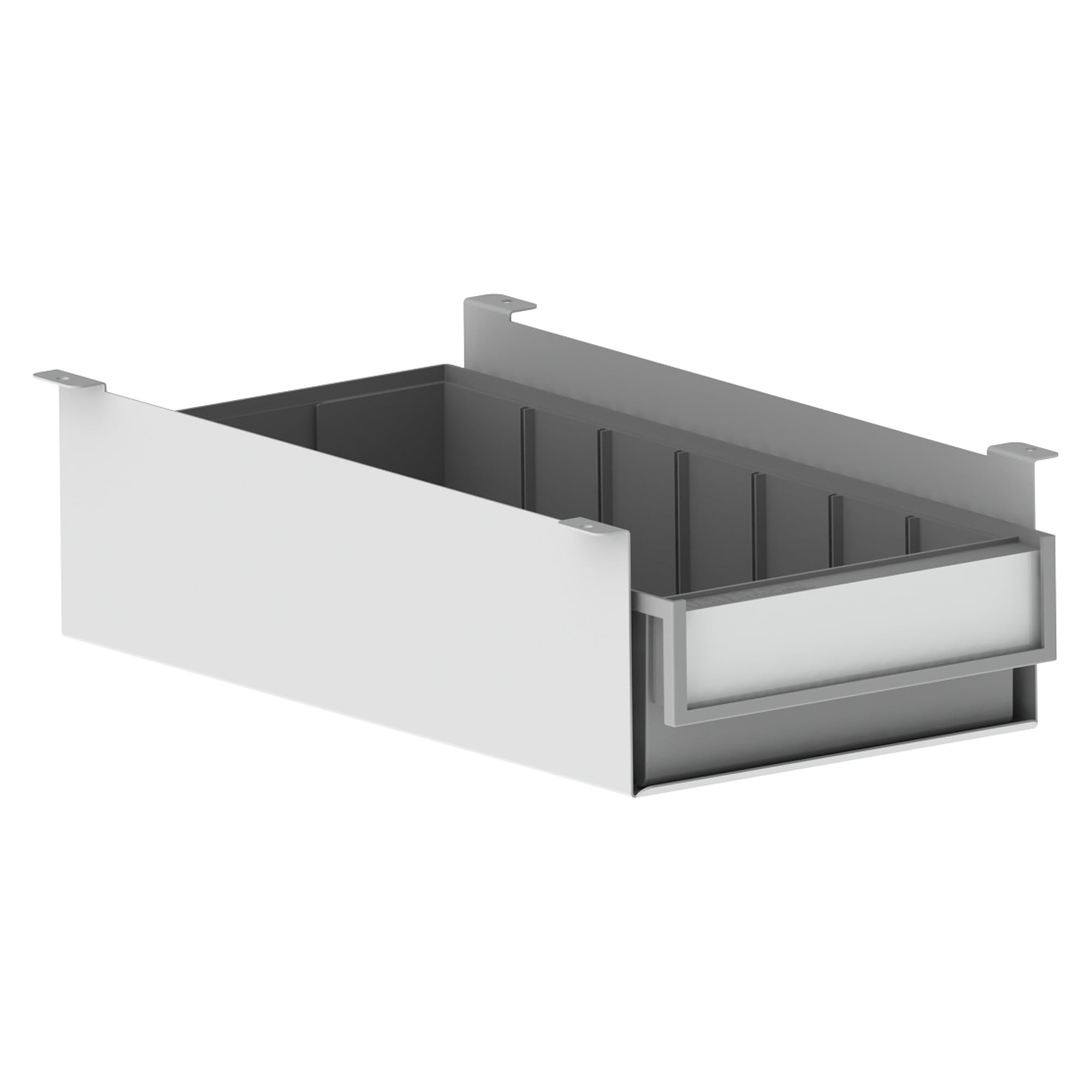 Caisson accessoire en acier avec tiroir, gris, montage sous plateau - Treston AB4020-3