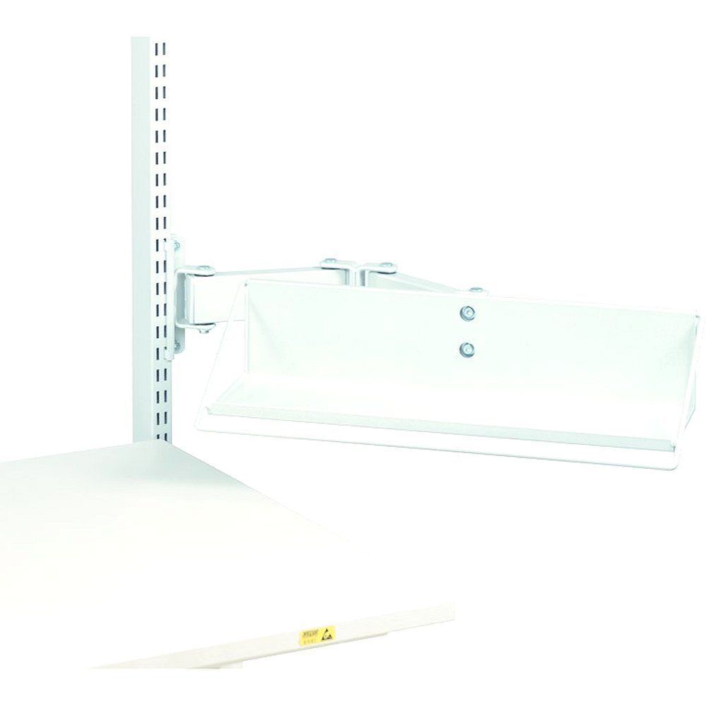 Treston 92849006P. Ablage für Greifschalenregal mit Doppelgelenkarm, 600x220x12 mm, ESD, Tragkraft 15 kg
