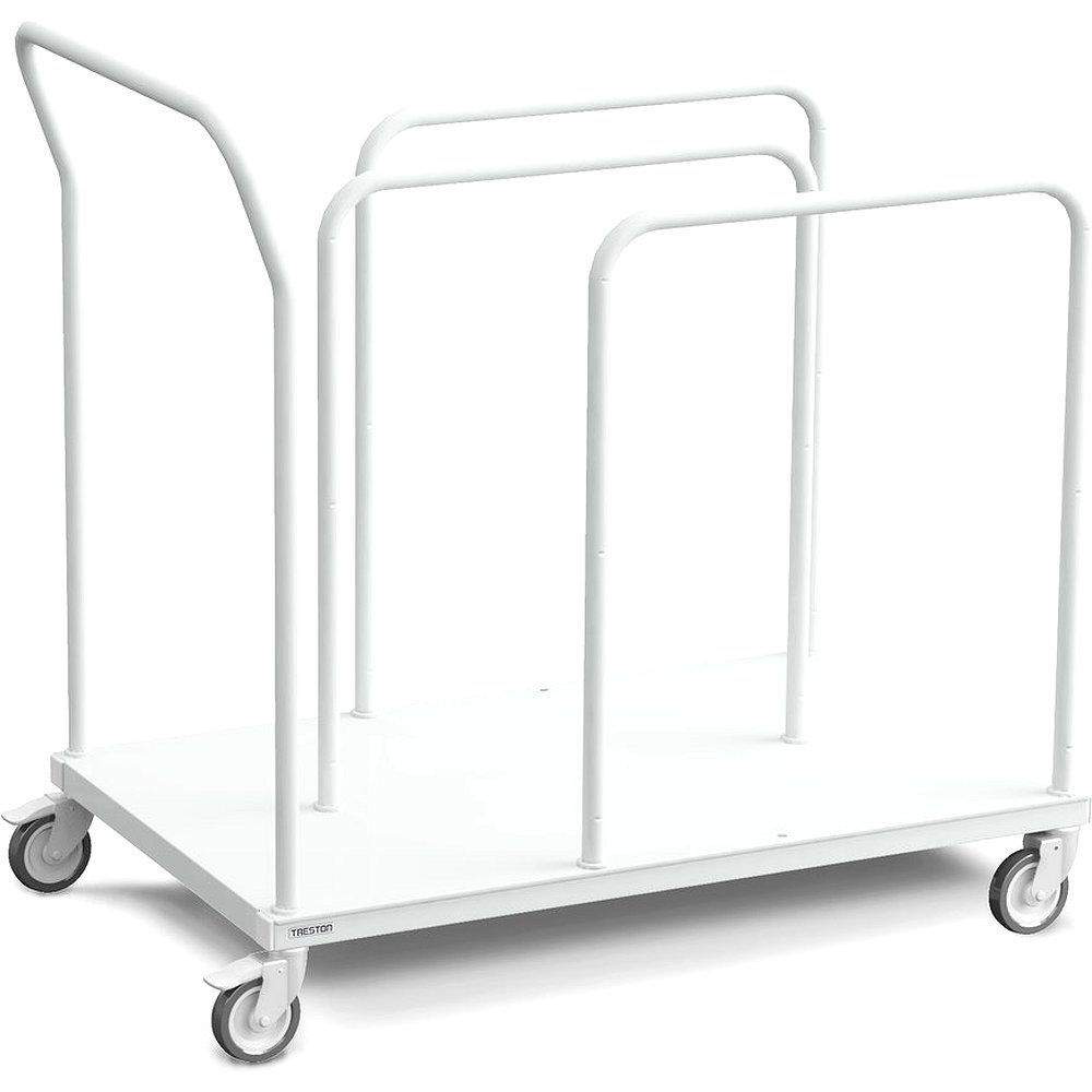 Treston LCT610. Niedriger Kartonwagen LCT610, mit 4 Unterteilern und 4 Lenkrollen, 1080x620x870 mm, RAL 7035 grau, Tragkraft 150 kg