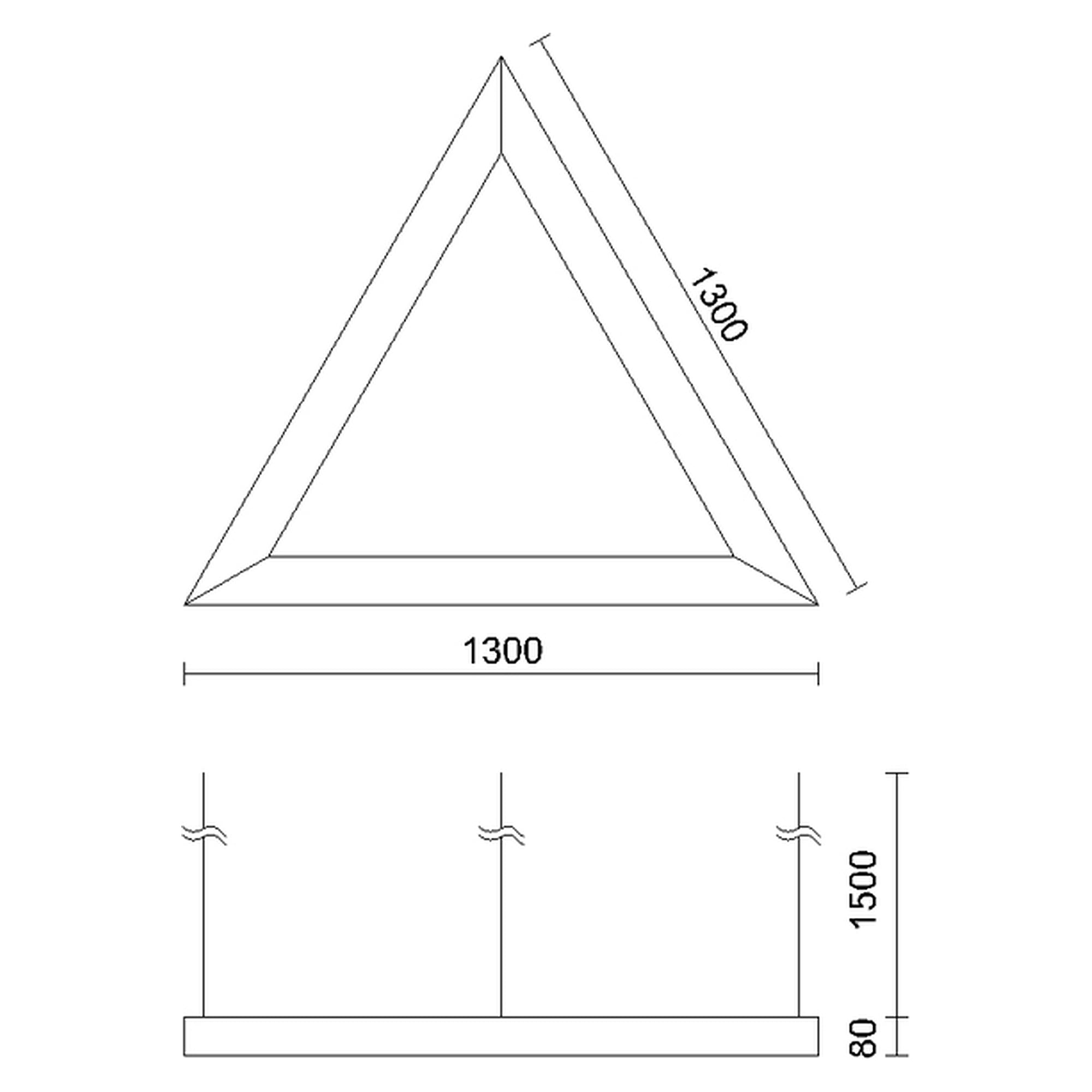 Glamox TRIANGLE-P1300 decorative luminaire, 7600 lm, 4000 K, switchable