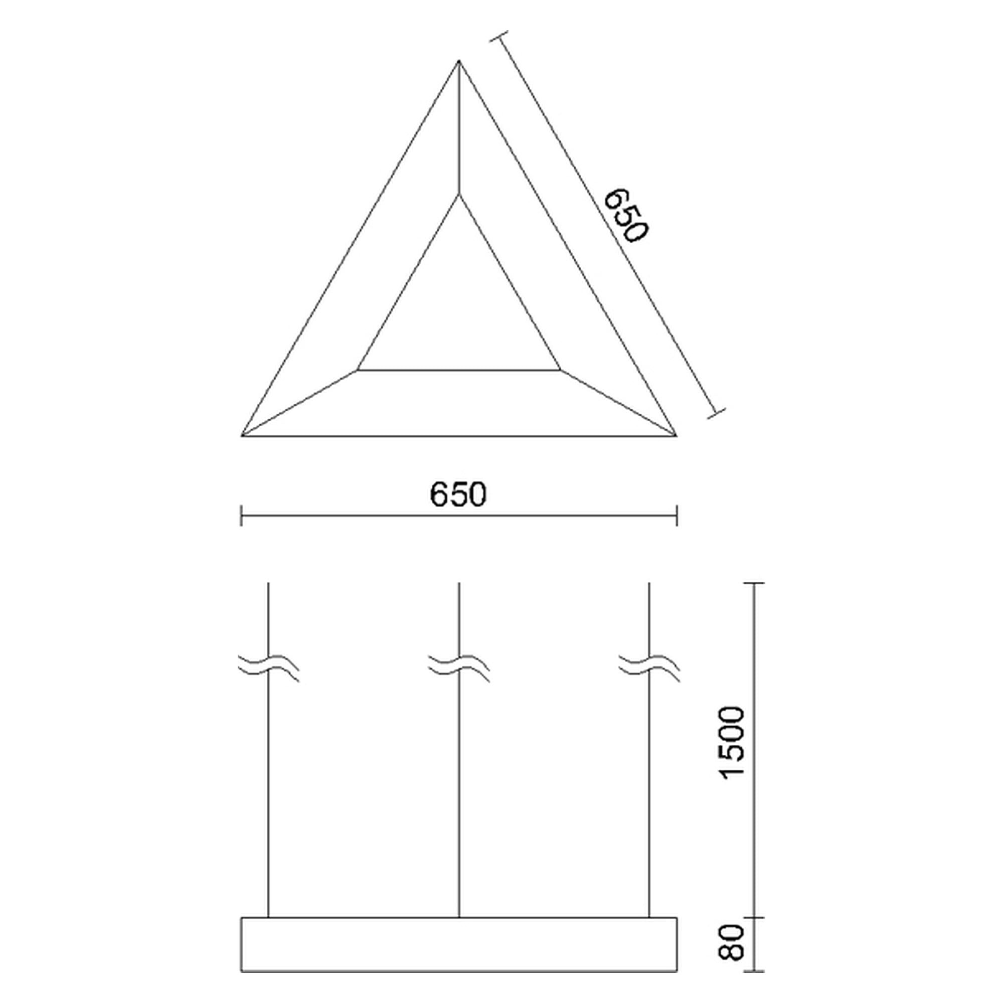 Glamox TRIANGLE-P650 Dekorationsleuchte, 3800 lm, 3000 K, DALI-dimmbar