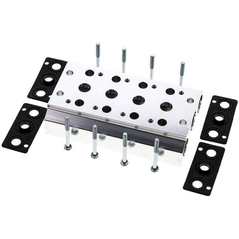 E.MC V 51-4. Mehrfachanschlussplatte (4-fach) für 5/2-Wege & 5/3-Wege Ventile