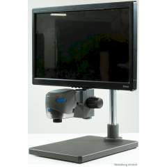 Vision VECM004. VE CAM montiert auf einarmigen Auslegerständer, inkl. 22 Zoll Touchscreen-Monitor