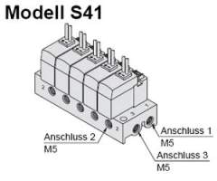 SMC VV100-S41-06-M5. VV100-S41, Series V100, S41 Type Manifold, B Mount