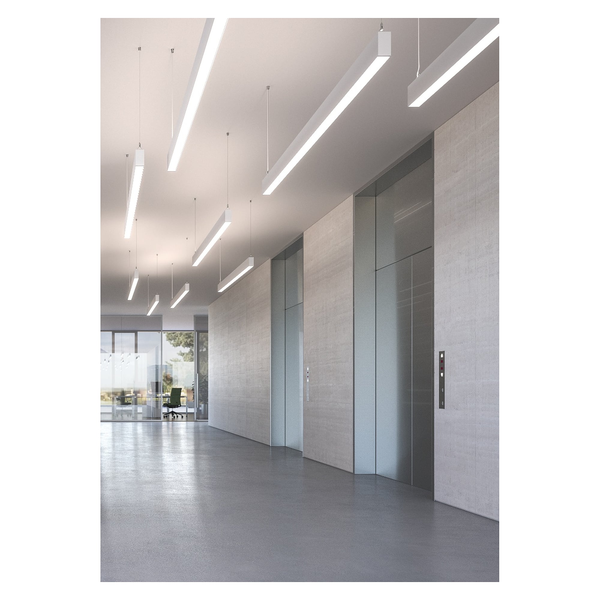 LED-Pendelleuchte IDOO.line ILP 4000/830/D, 3750 lm, 3000 K, DALI, 1414 mm, silber