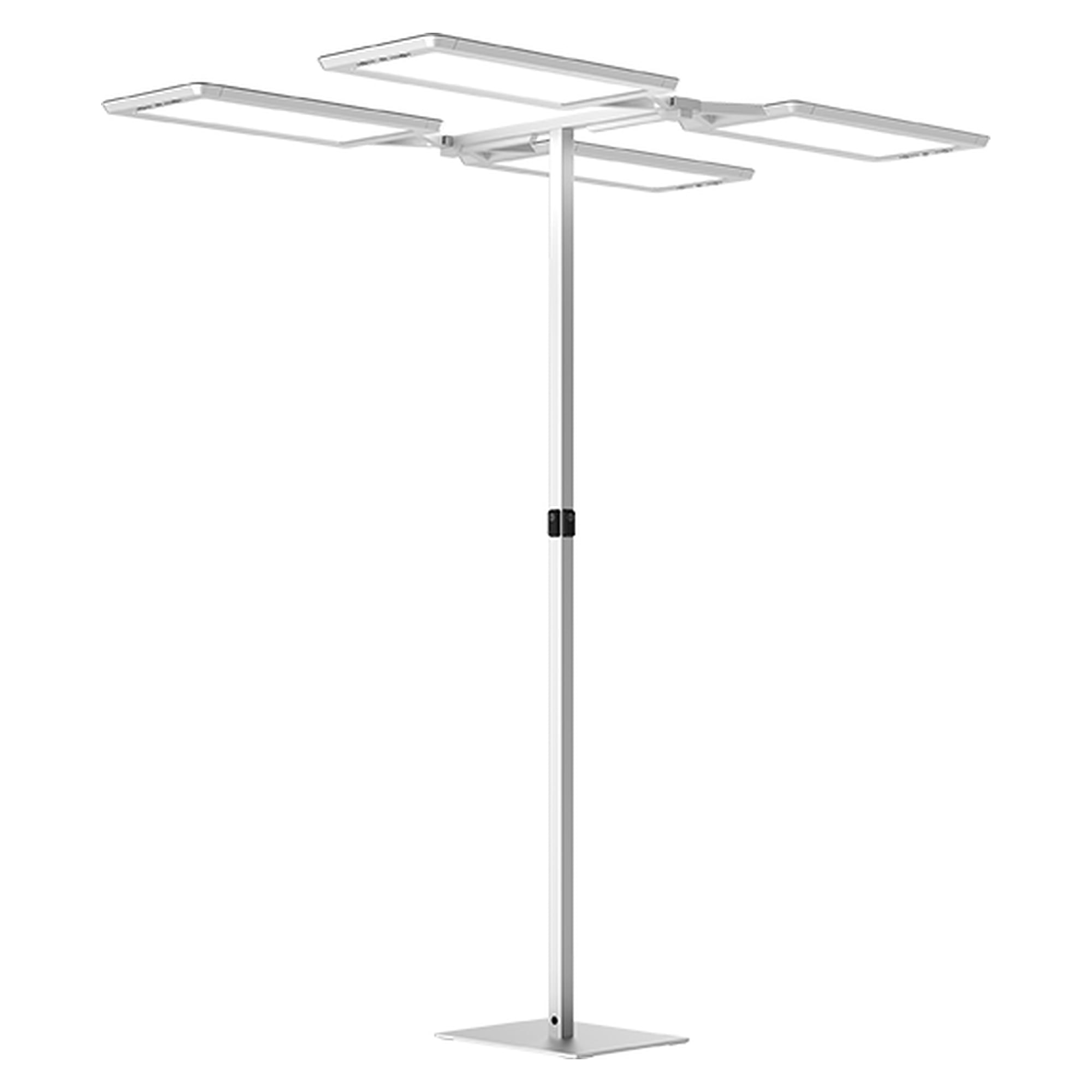 LED floor lamp YARA.quadH YHS 4/15000/VTL/RX/SR/CEE/S0/R, 60,000 lm, 2700-6500 K, LTX multisensor, Bluetooth, silver - Waldmann 114268000-00813509