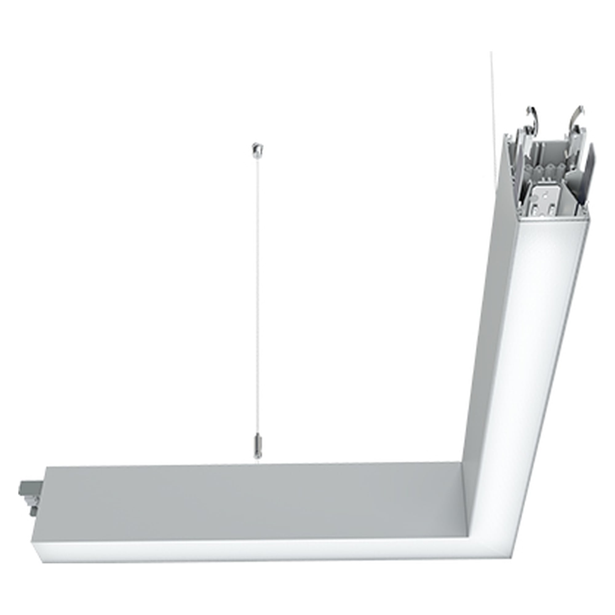 LED-Pendelleuchte DOTOO.line DLP 1500/830/D, Mittelleuchte 90° links, 13 W, 1300 lm, 3000 K, silber, 600 mm - Waldmann 114332000-00807698