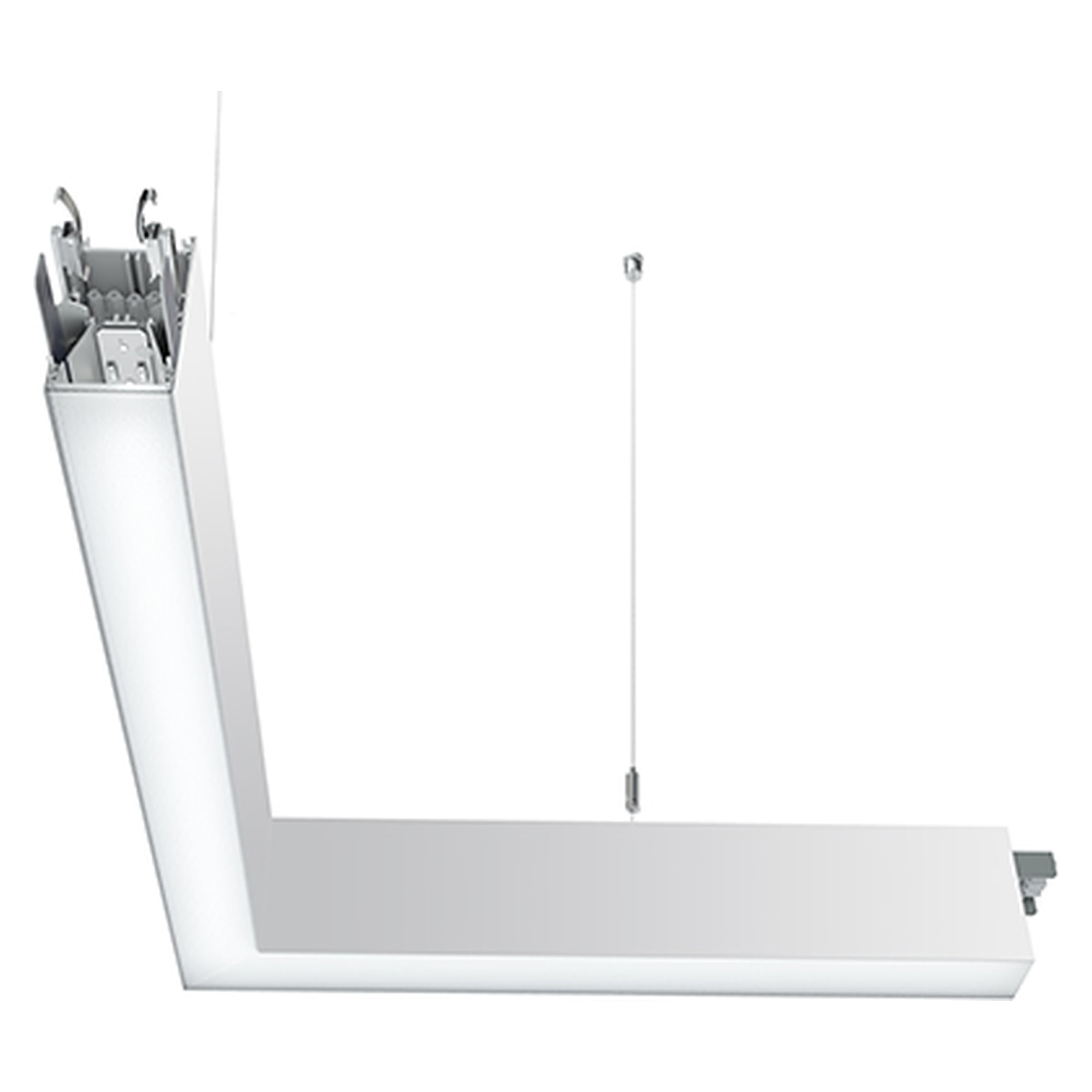 LED-Pendelleuchte IDOO.line ILP 3000/830/D, Eckmodul 90° rechts, 3000 lm, 3000 K, weiß - Waldmann 114337000-00807703