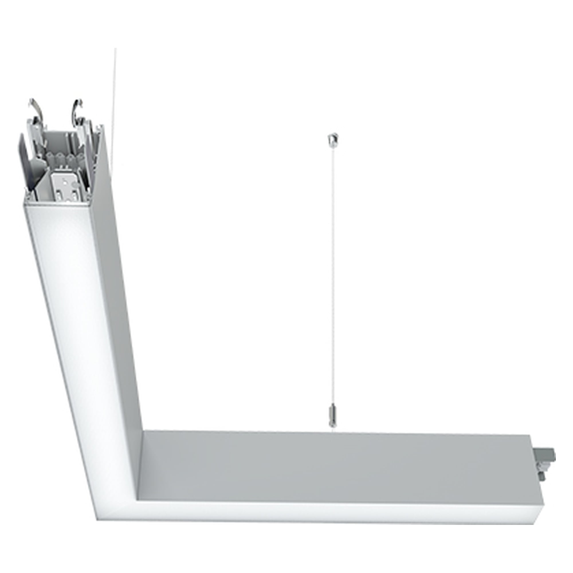 LED-Pendelleuchte IDOO.line ILP 3000/VTL/D, Eckmodul 90° rechts, 3150 lm, Tunable White, silber - Waldmann 114345000-00807711