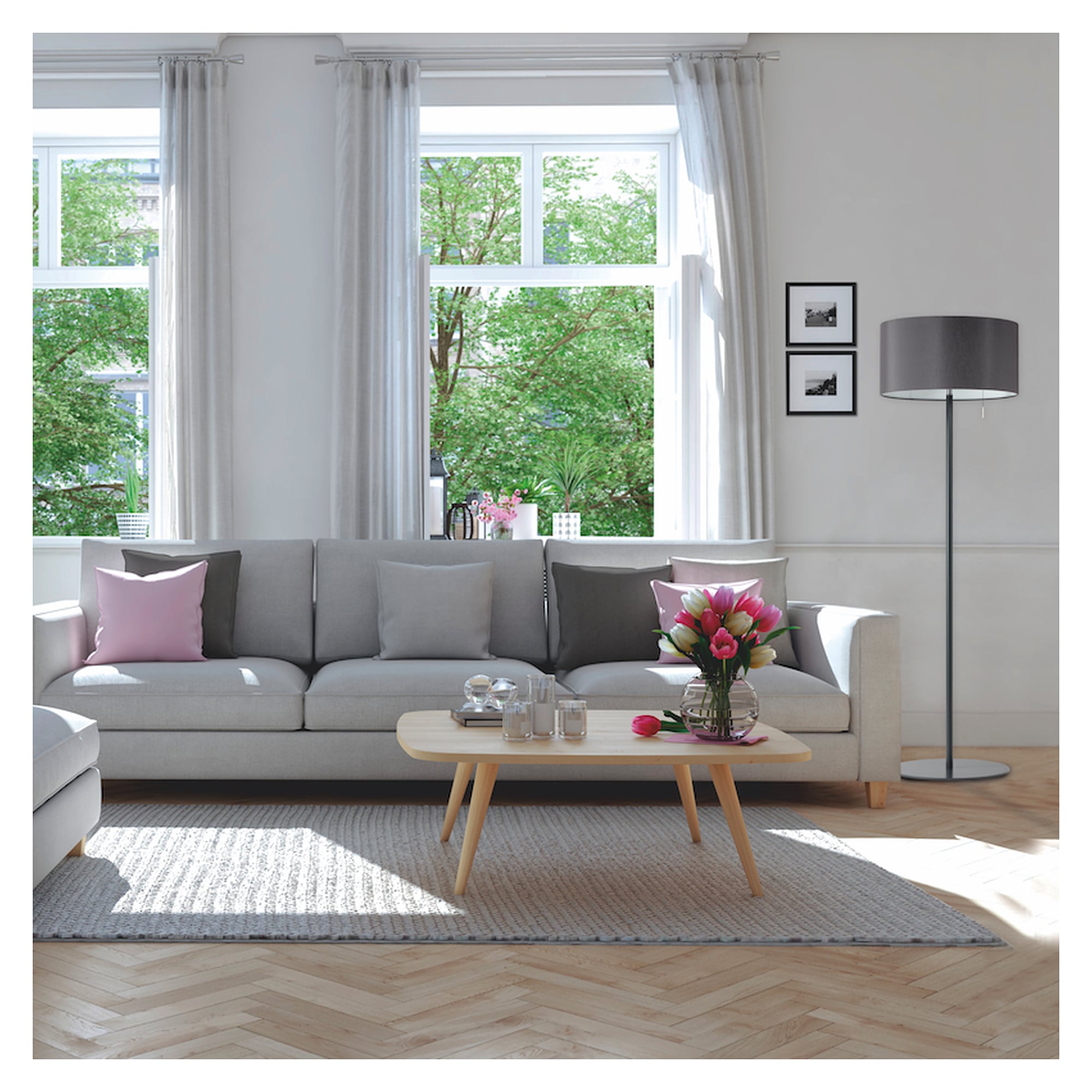 LED-Stehleuchte VIVAA.free VFS 7000/940/D, 4000 K, Metallfuß, 7200 lm