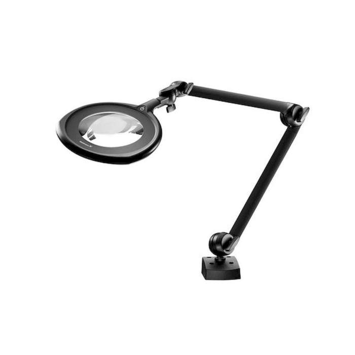2.25X/5X Illuminated Magnifier with Light Flexible Rotation Desktop  Magnifying Glass for Soldering Iron Repair Lamp Clip