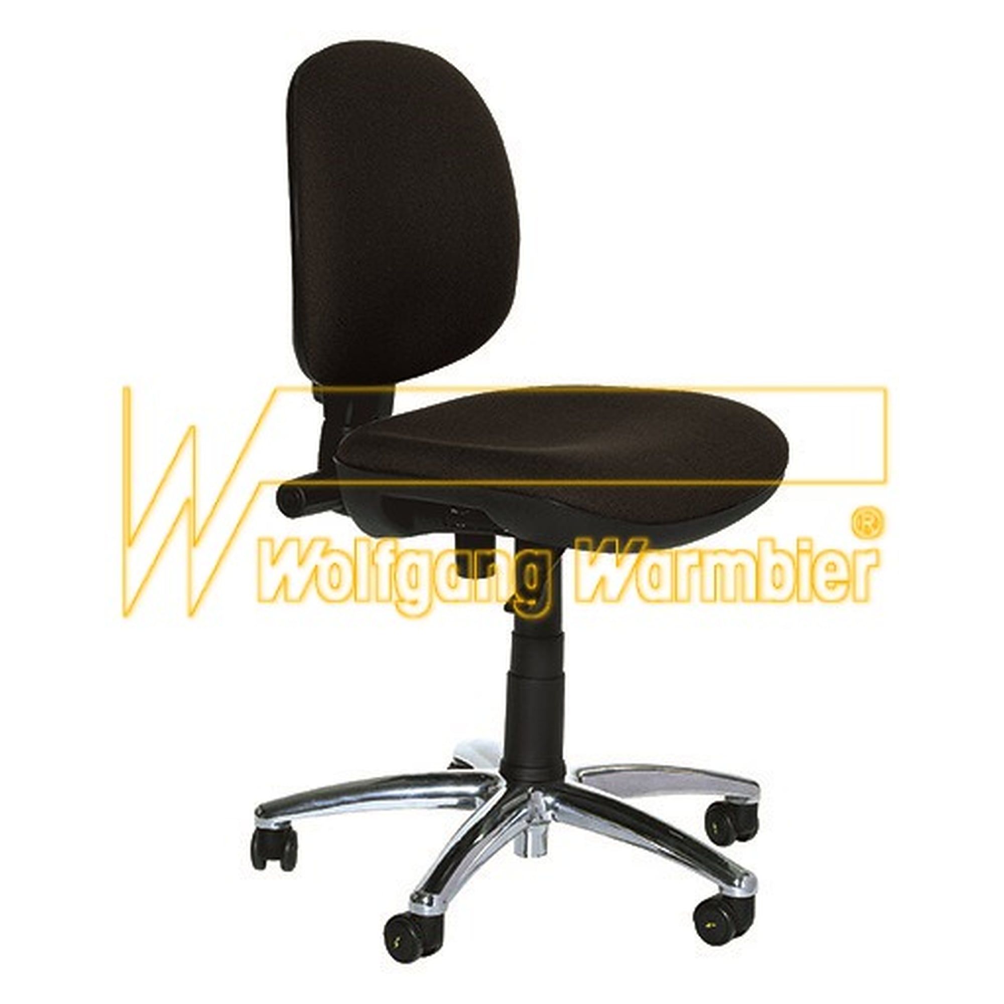 ESD-Drehstuhl Economy, Stoff schwarz, weiche Rollen, Sitzhöhe 400-520 mm - Warmbier 1700.ES.S