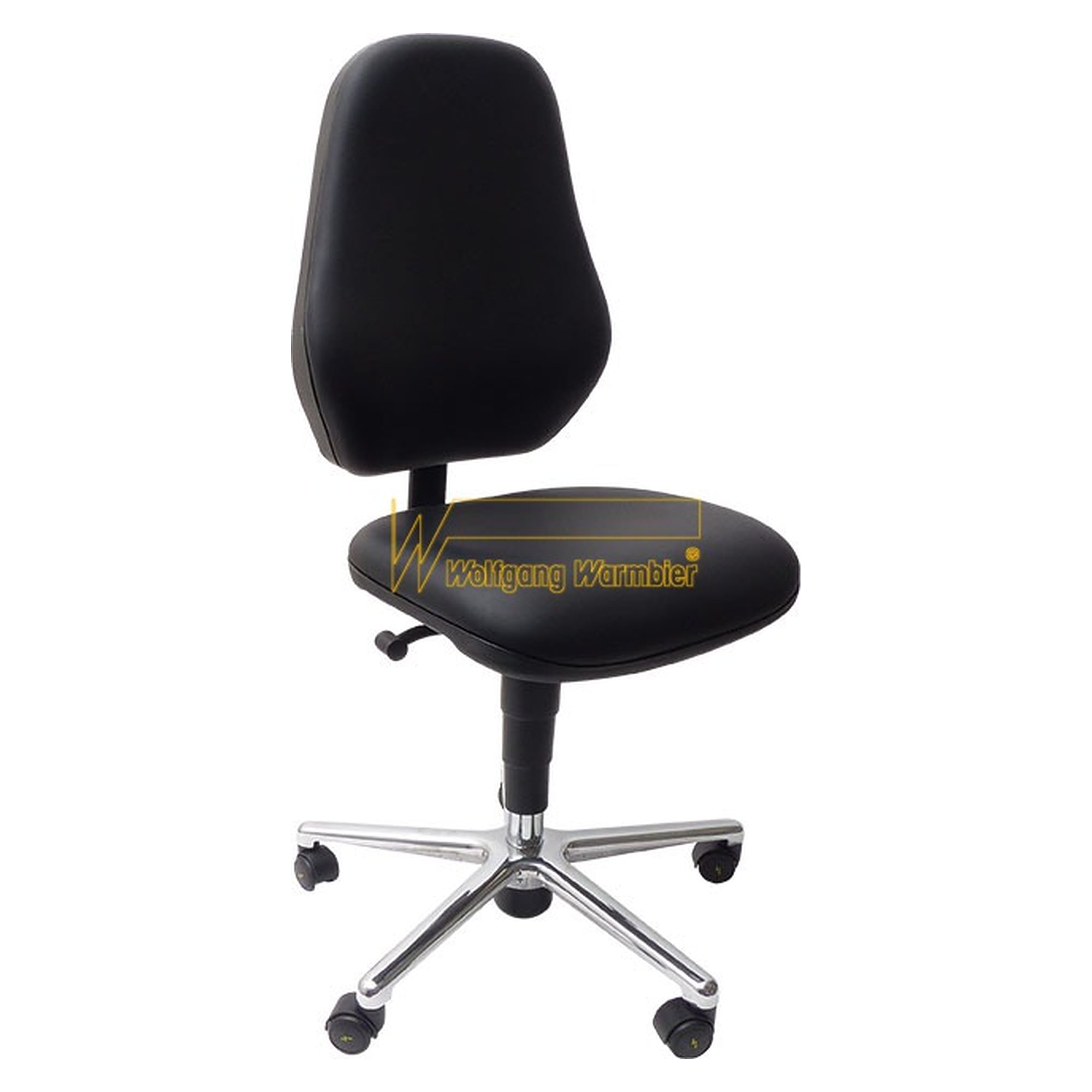 ESD-Reinraumstuhl Klasse 3 schwarz, Sitzhöhe 490-630 mm, Vinyl - Warmbier 1730.CR.B