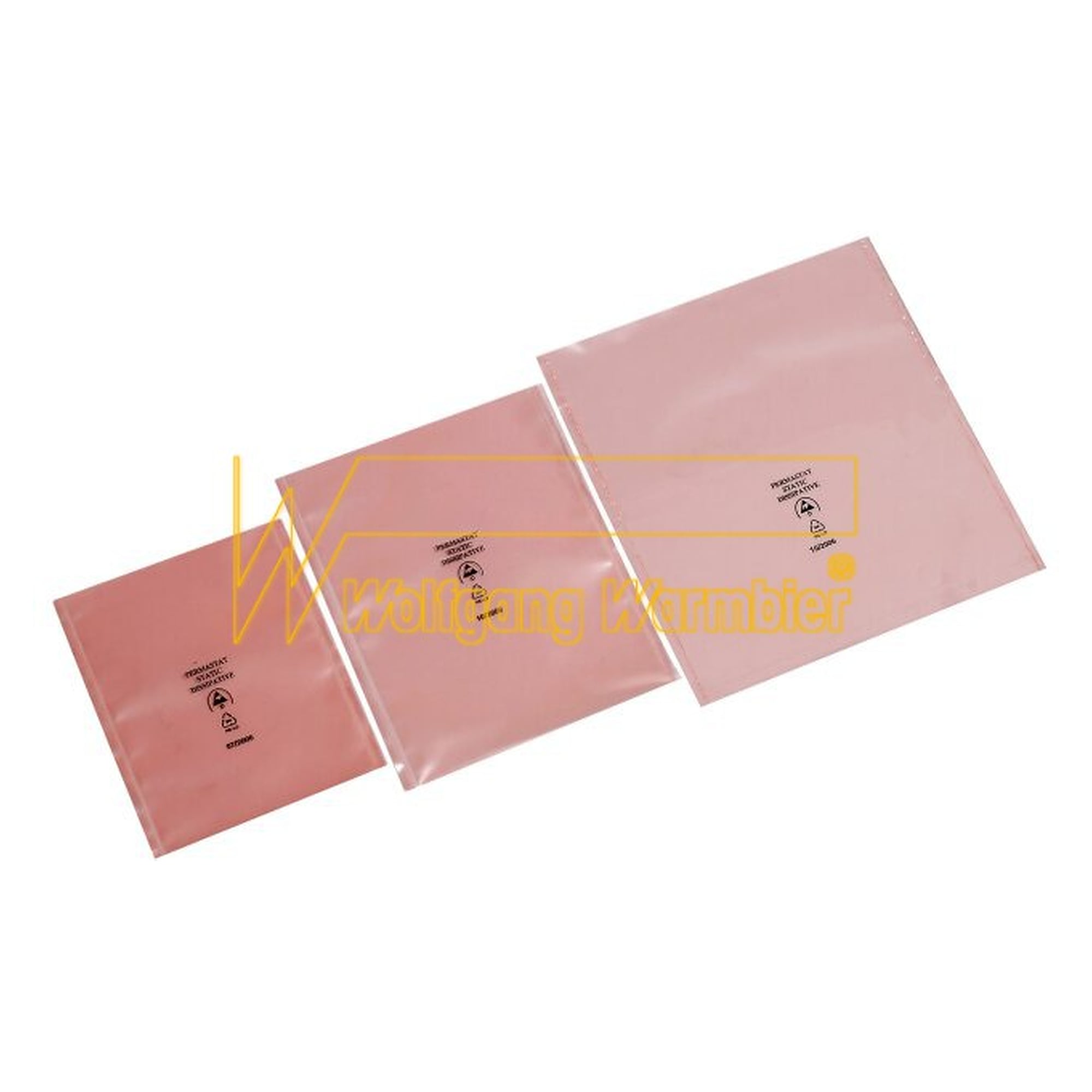 ESD Permastat Packaging Bag, Pink, 400 x 600 x 0.10 mm, Pack of 100 - Warmbier 3110.368