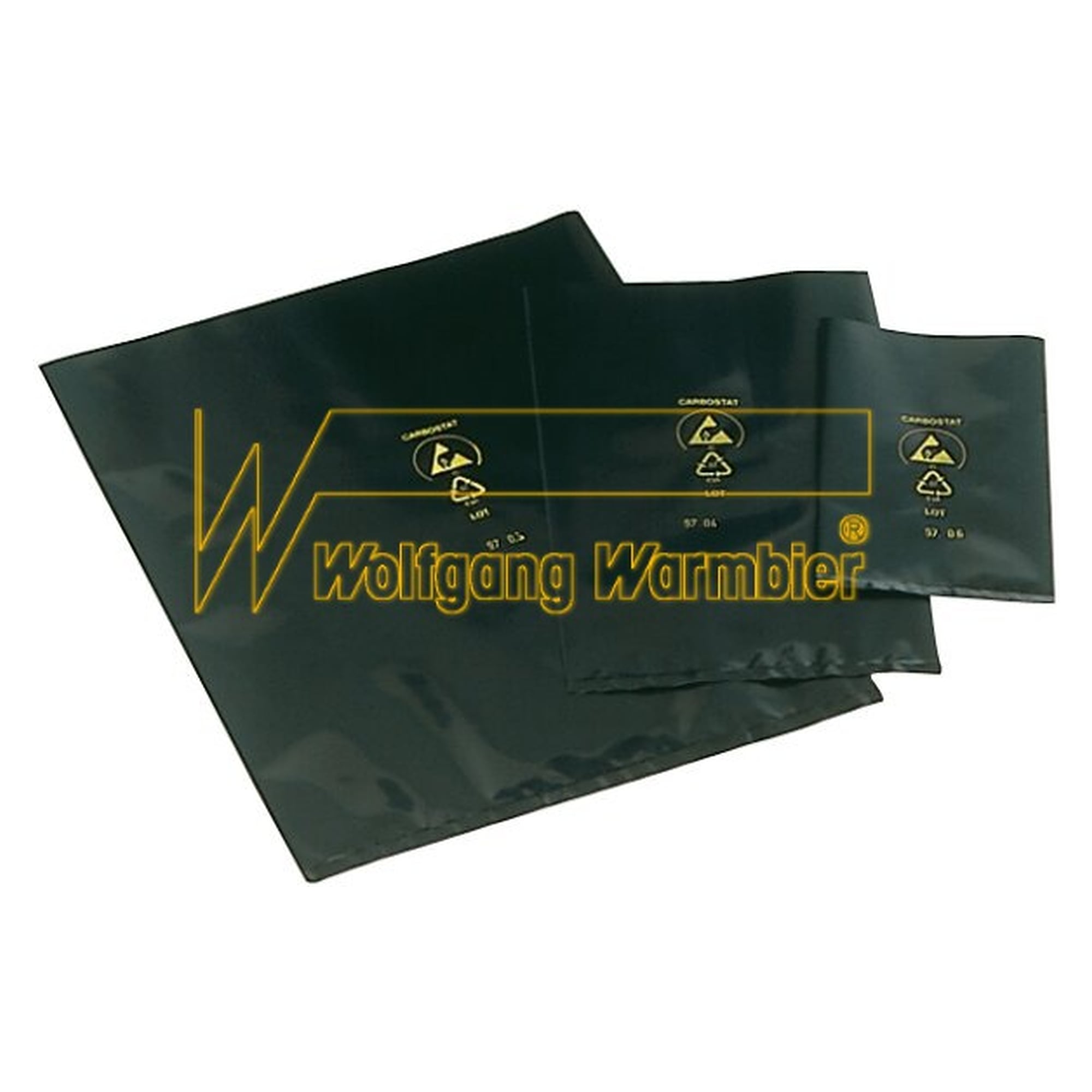 ESD Carbostat Conductive Packaging Bag, Black, 300 x 400 mm, Pack of 100 - Warmbier 3210.155