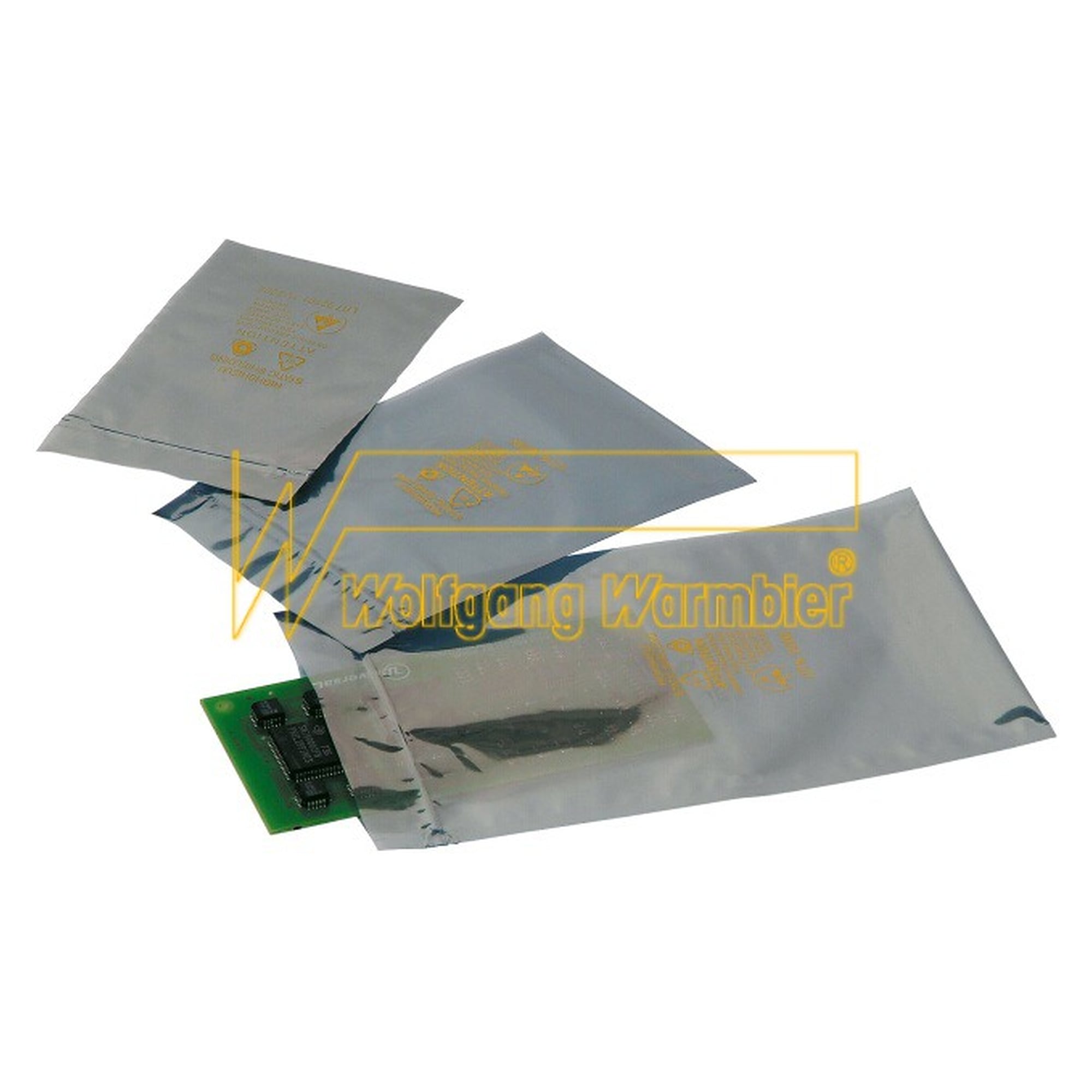 Sachet de blindage ESD Highshield Metal-In à zip, 76 x 127 mm, argent, 100 pièces - Warmbier 3320.WV.0305