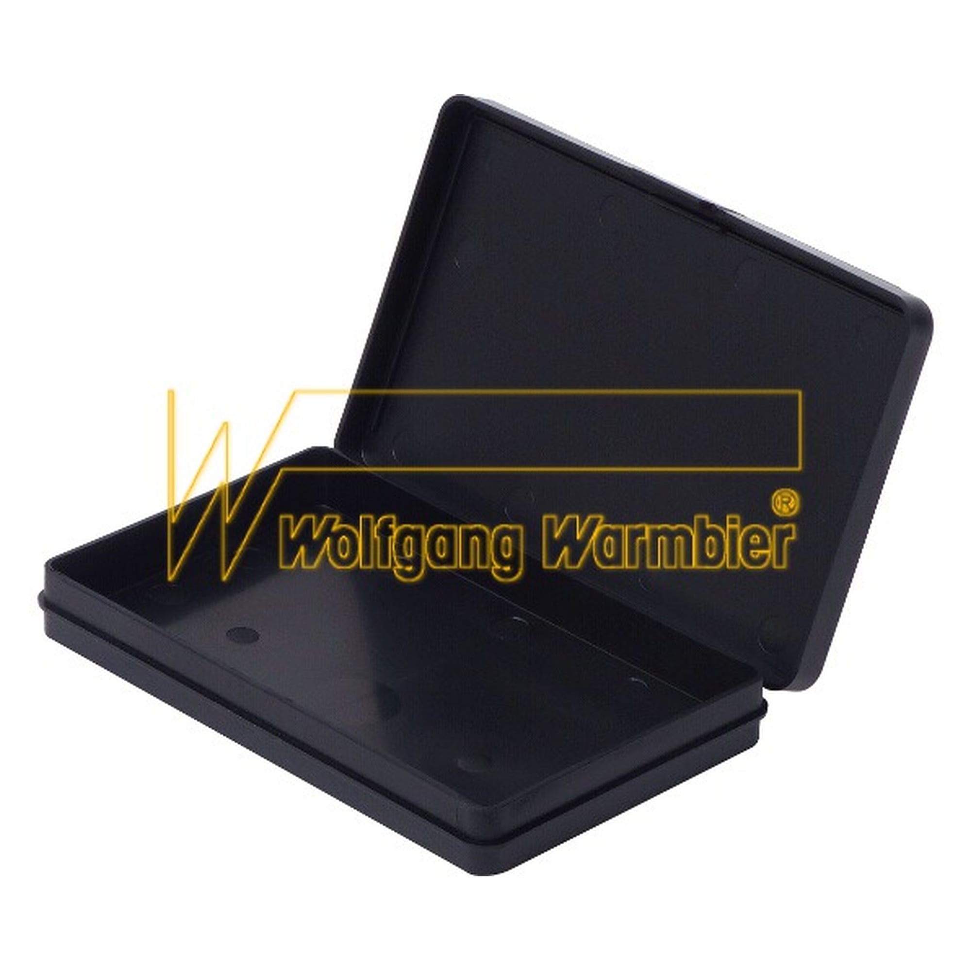 Boîte ESD à couvercle charnière, conductrice, noire, 130 x 80 x 14 mm, lot de 10 - Warmbier 5351.1308.014